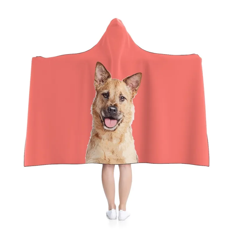 Custom Pet Art Hooded Blanket made by Printify