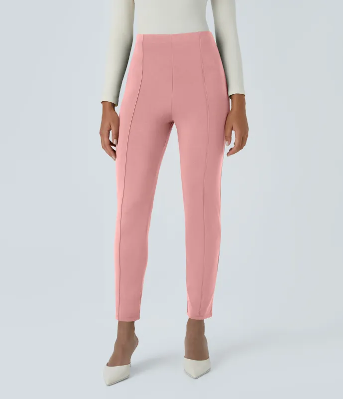 Halara Pantalón Halara Flex™ oficina ajustado bolsillo lateral posterior tiro alto - Peach Blossom Pink - XL(regular) sold by Halara