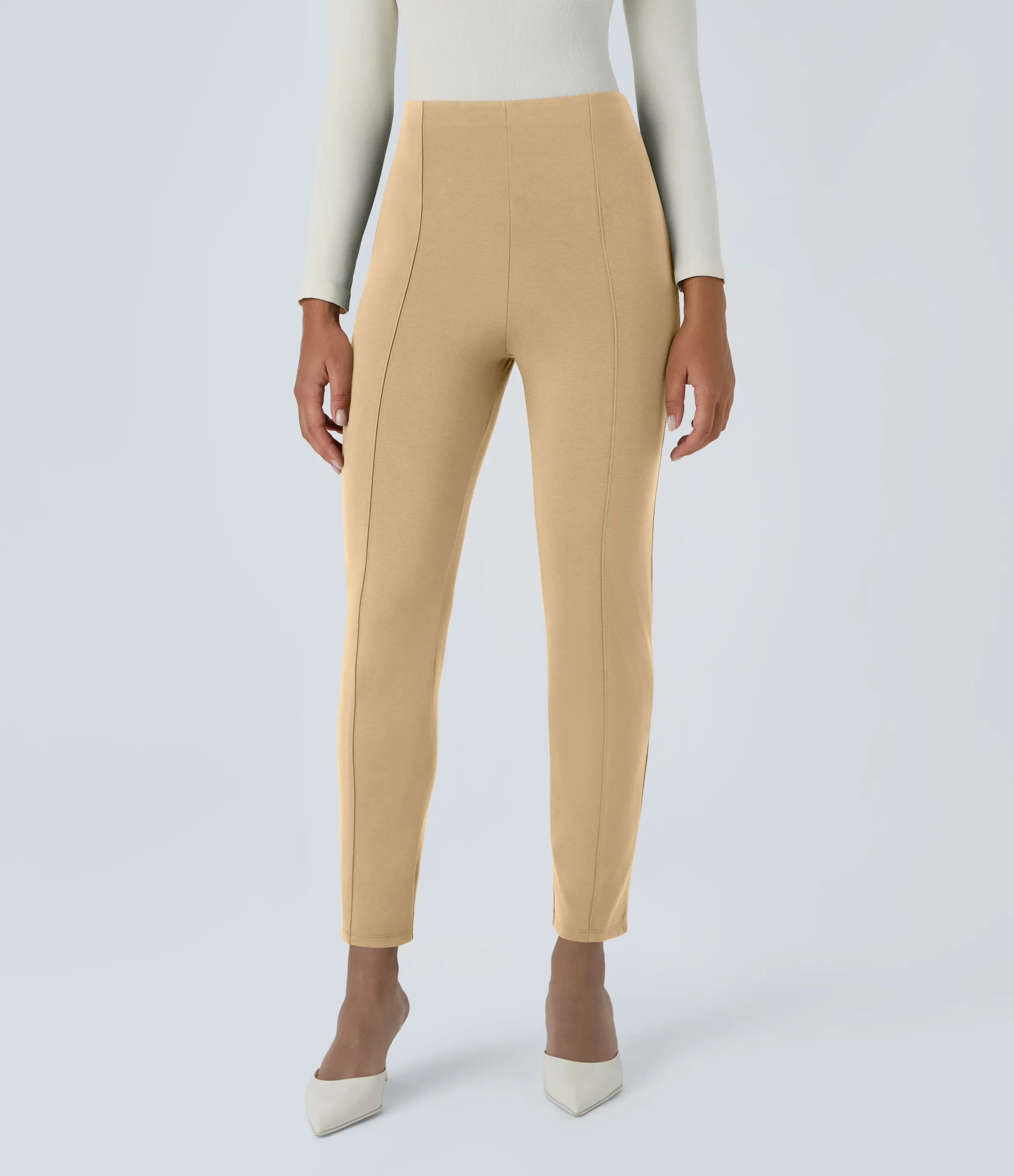Halara Pantalón Halara Flex™ oficina ajustado bolsillo lateral posterior tiro alto - Taos Taupe - M(regular) sold by Halara product image thumbnail 2