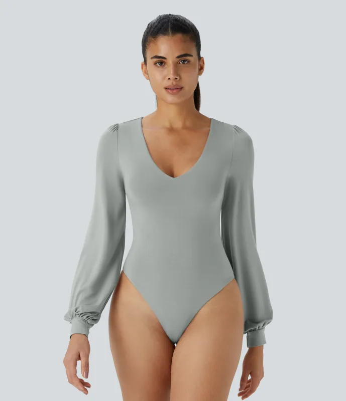 Halara Body traje oficina botón manga larga cuello V - Belgian Block - L sold by Halara