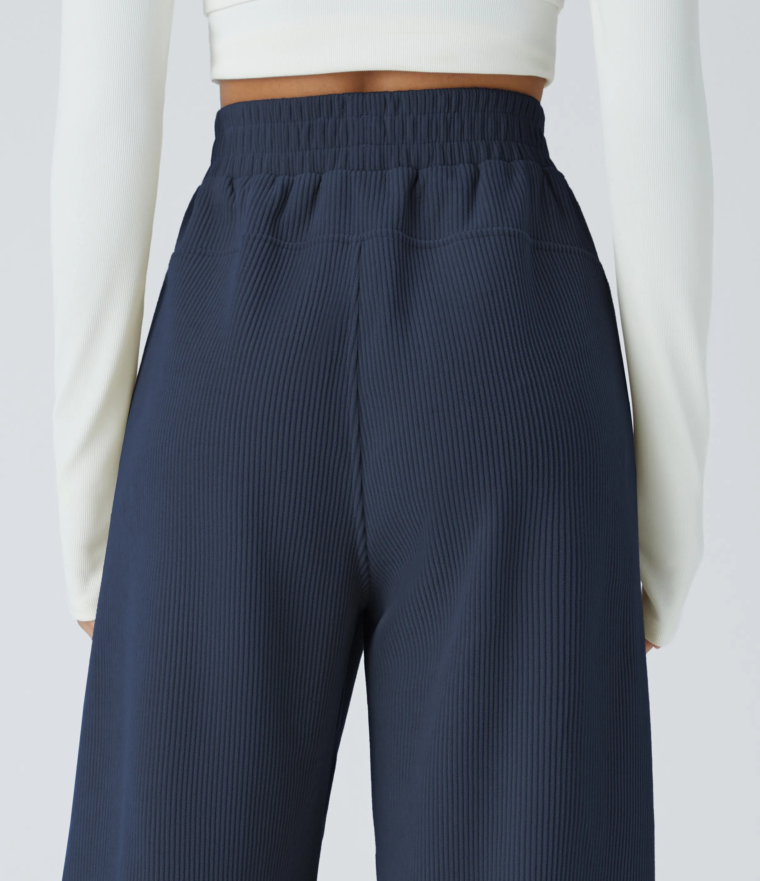 Halara Pantalón pana tiro alto bolsillo lateral pierna recta - Mood Indigo - XS(tall) sold by Halara product image thumbnail 5