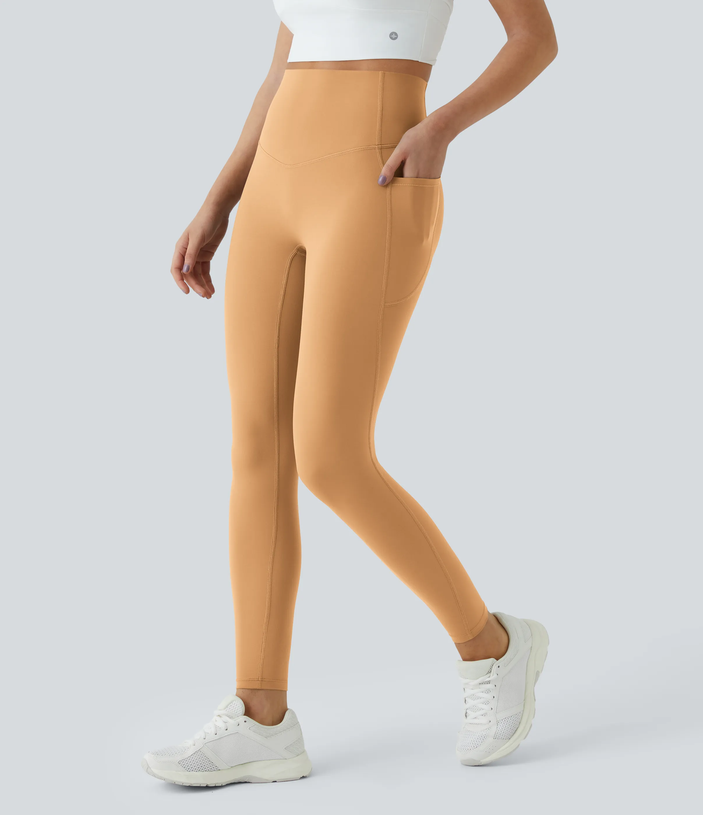 Halara Leggings SoCinched UltraSculpt entrenamiento control abdomen bolsillo lateral tiro alto - Buckskin - L(7/8) sold by Halara product image thumbnail 5
