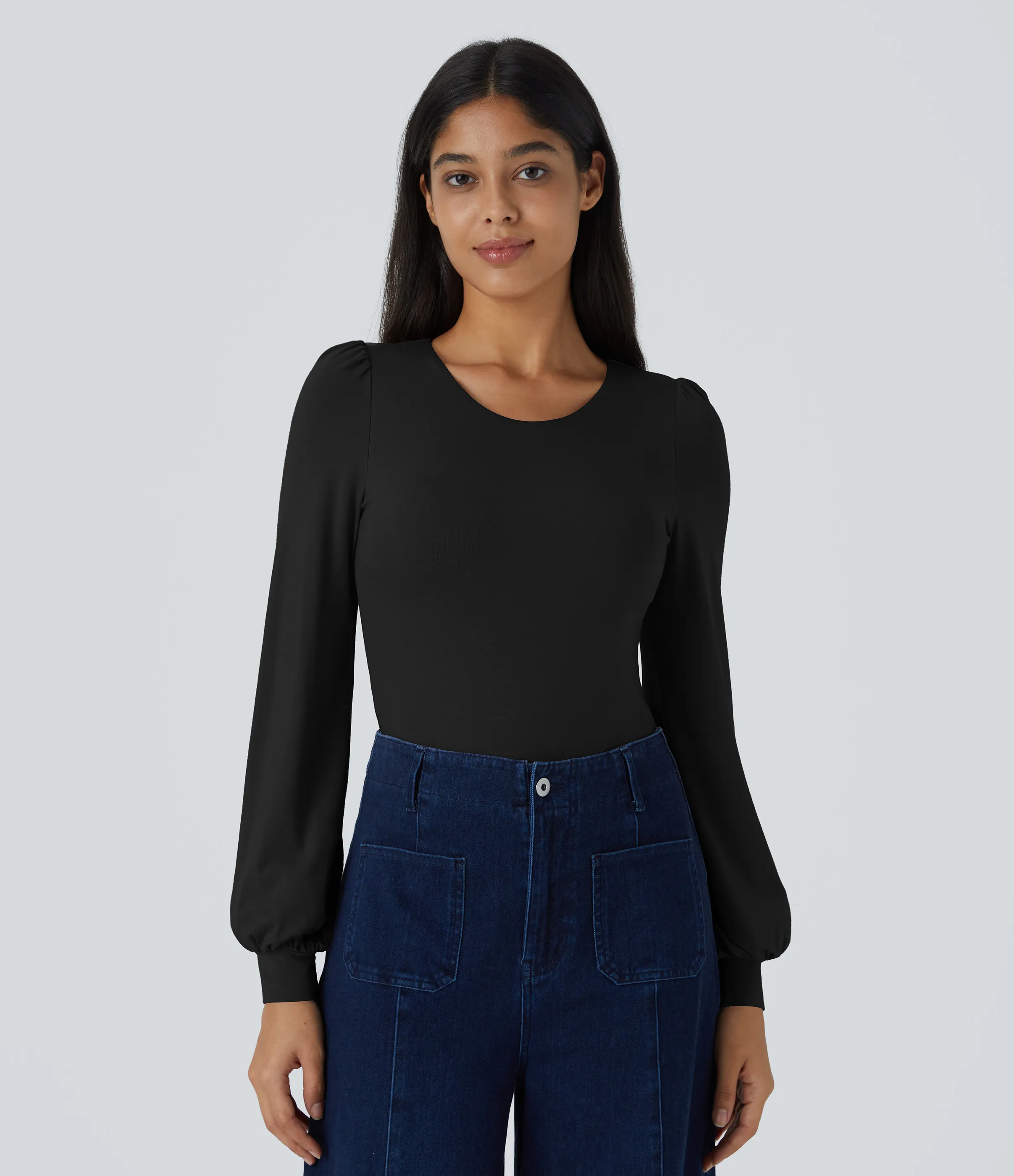 Halara Body botón manga larga cuello redondo - Black - L sold by Halara product image thumbnail 3