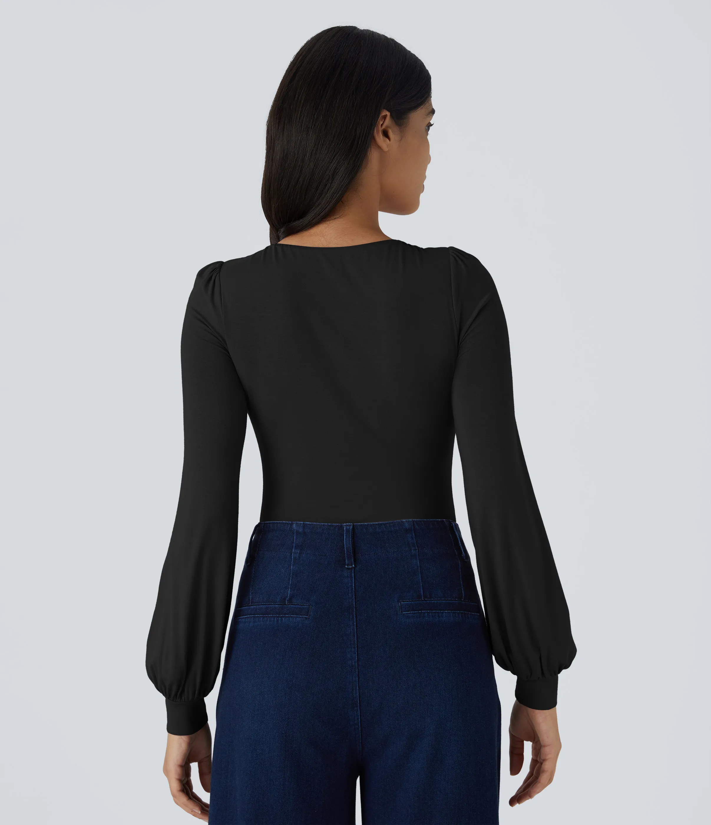 Halara Body botón manga larga cuello redondo - Black - L sold by Halara product image thumbnail 4