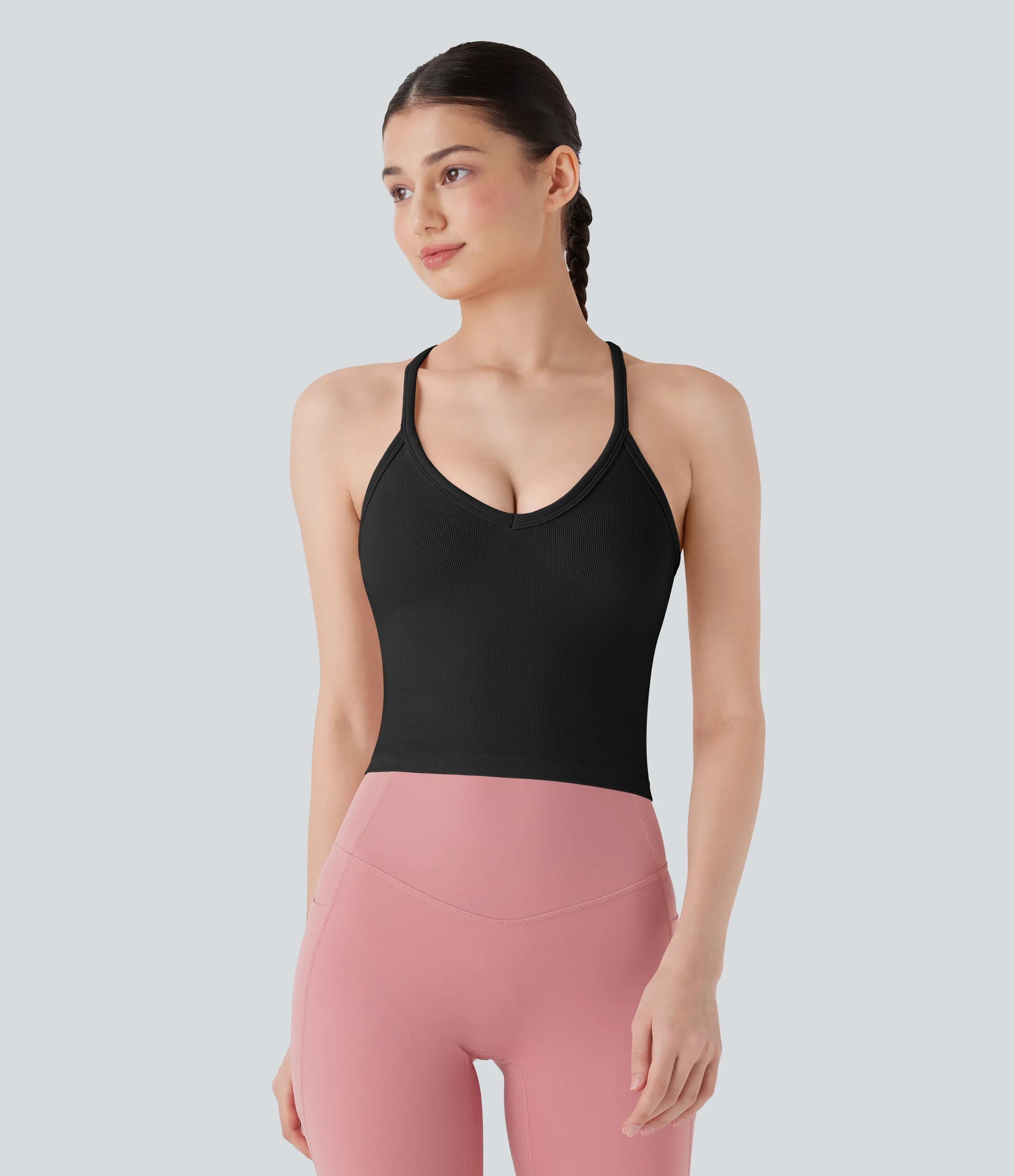 Halara Camiseta de yoga sin mangas con espalda nadadora y fluida - Black - XL sold by Halara product image thumbnail 2
