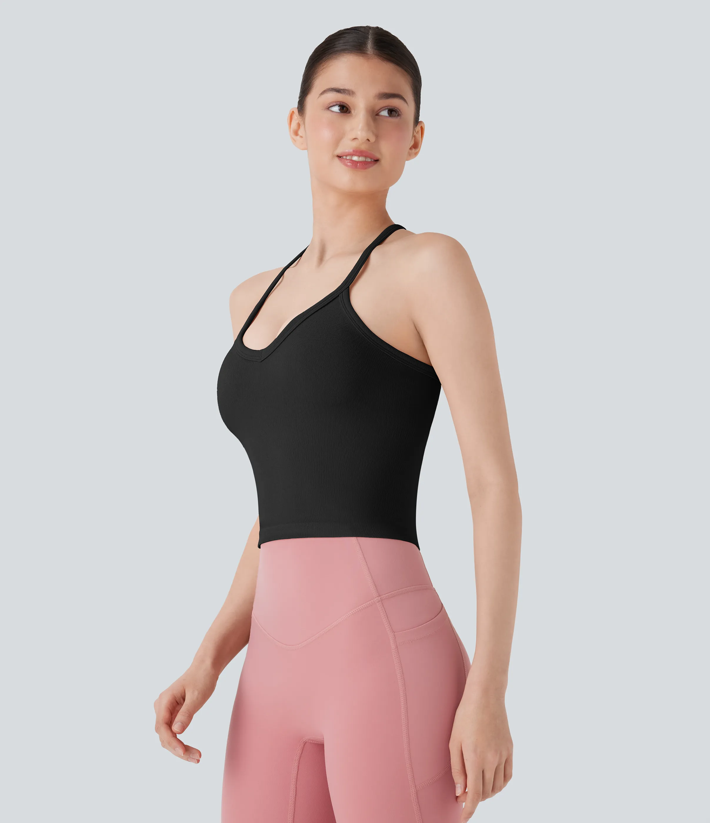 Halara Camiseta de yoga sin mangas con espalda nadadora y fluida - Black - XL sold by Halara product image thumbnail 4
