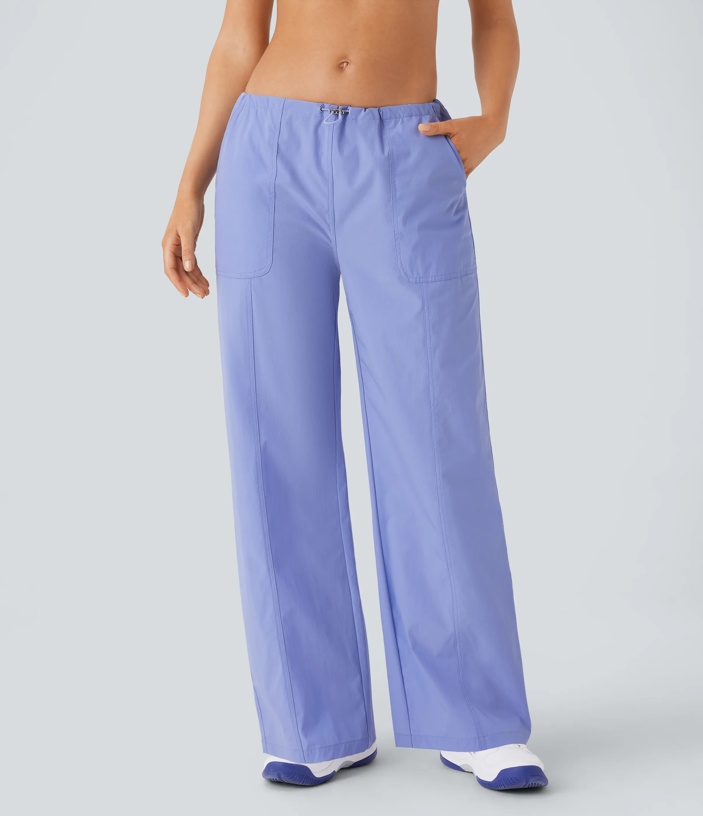 Halara Pantalón yoga pierna recta cordón ajustable tiro bajo resistente desgaste repelente agua - Azure Haze - XS(regular) sold by Halara product image thumbnail 4