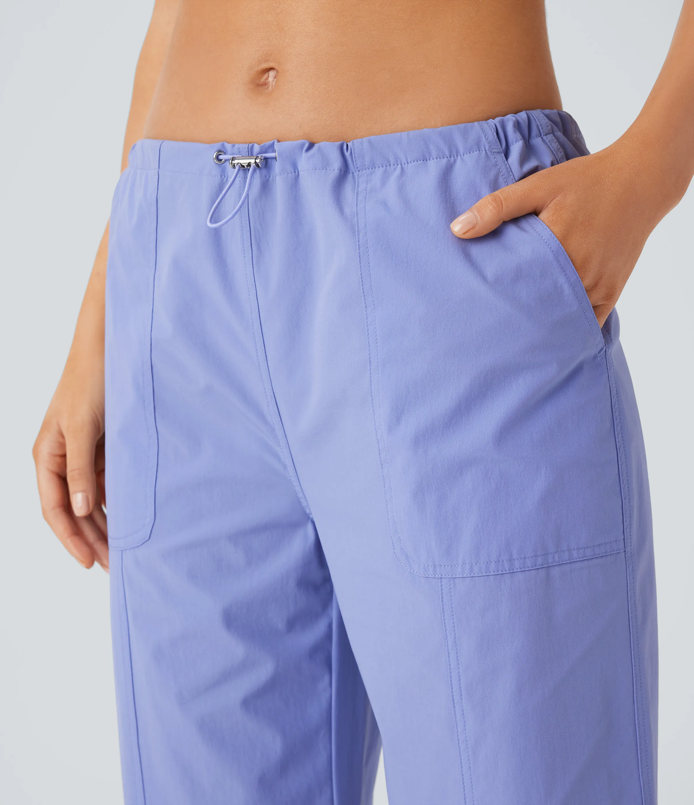 Halara Pantalón yoga pierna recta cordón ajustable tiro bajo resistente desgaste repelente agua - Azure Haze - XS(regular) sold by Halara product image thumbnail 5