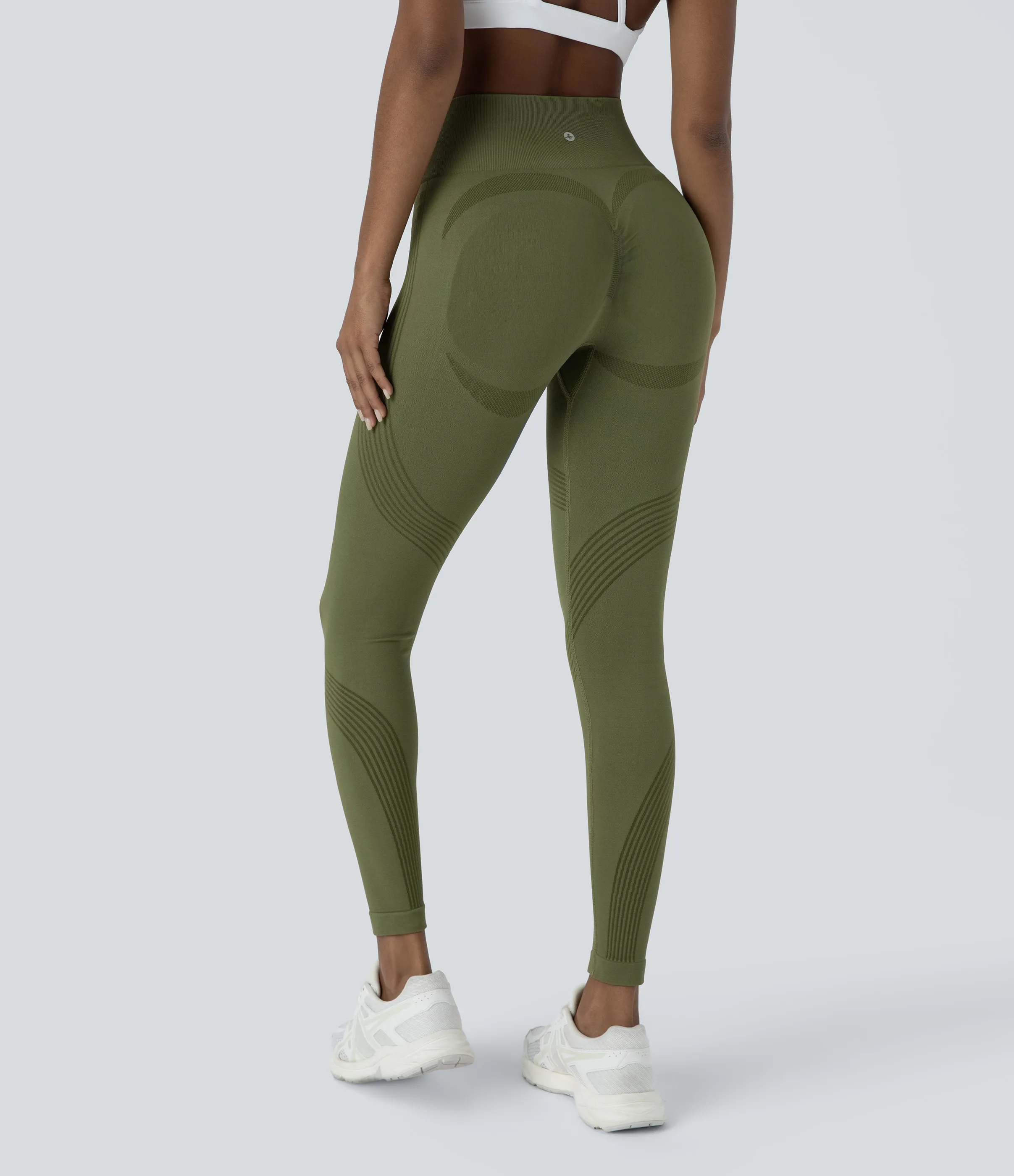 Halara Leggings yoga tiro alto 7/8 sin costura - Army Green - S(7/8) sold by Halara product image thumbnail 2