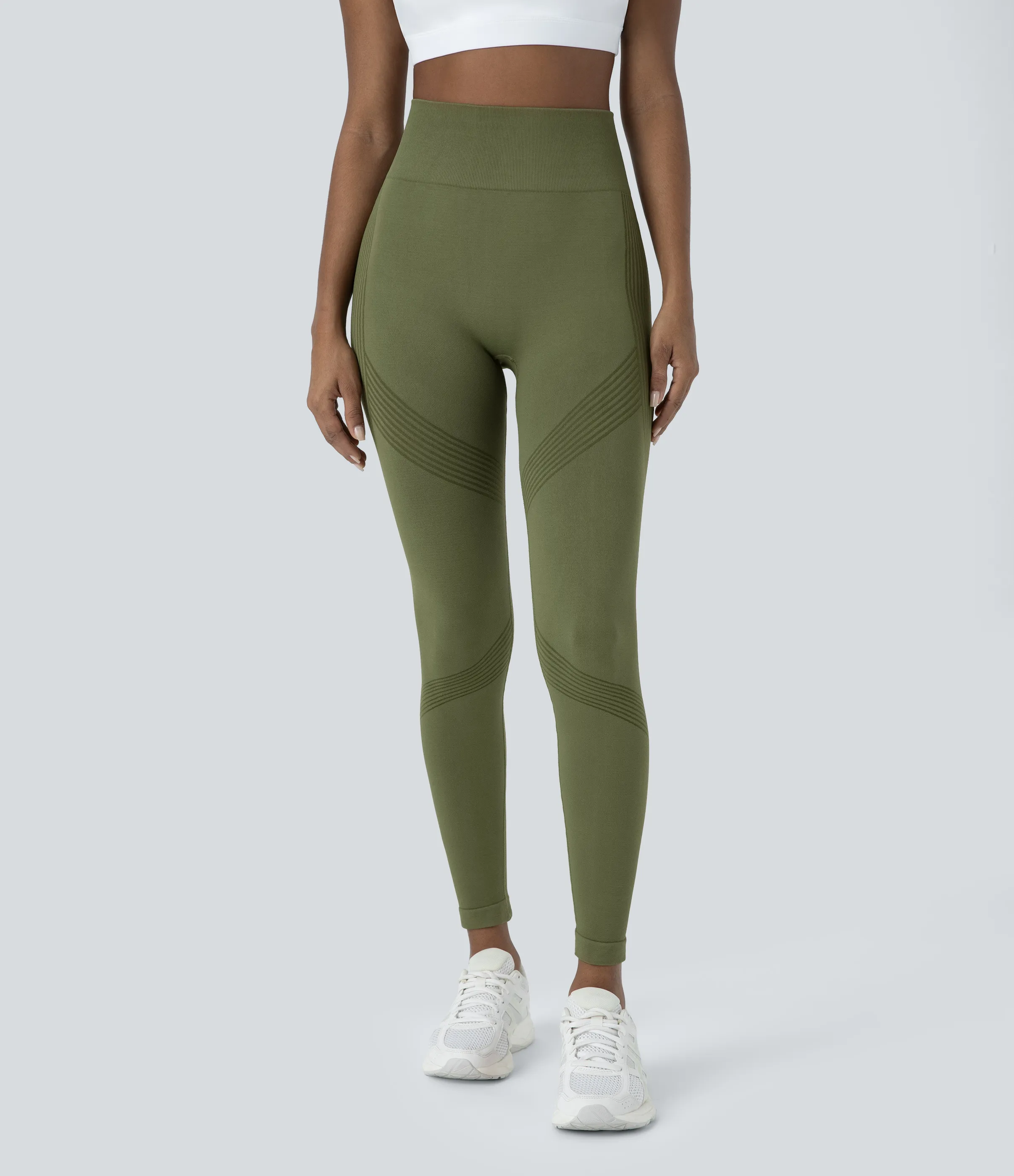 Halara Leggings yoga tiro alto 7/8 sin costura - Army Green - S(7/8) sold by Halara product image thumbnail 3