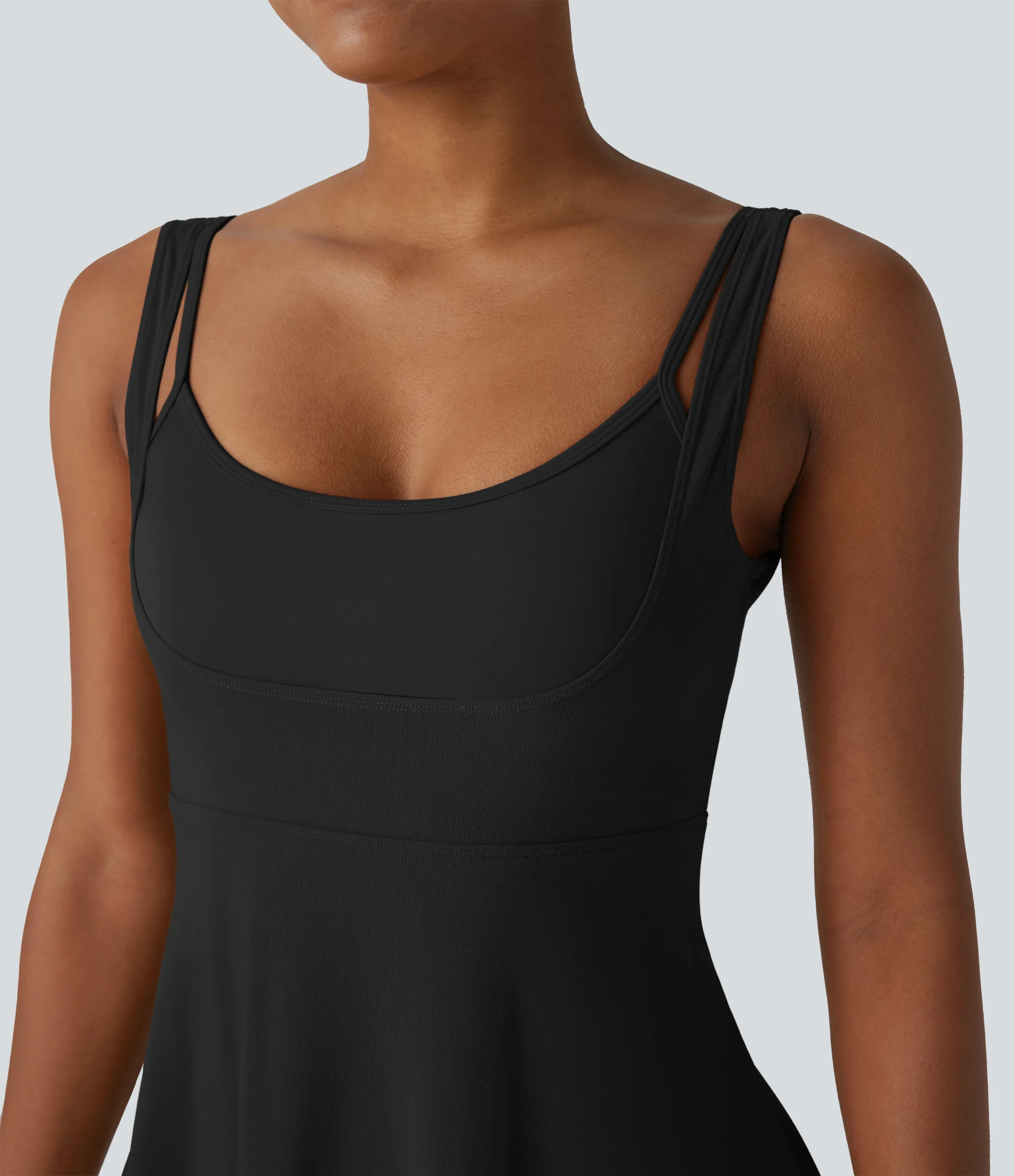 Halara Vestido mini para baile de 2 piezas Softlyzero™ UPF50+ con espalda descubierta, hebilla ajustable y malla transpirable con bolsillos - Black - S sold by Halara product image thumbnail 5