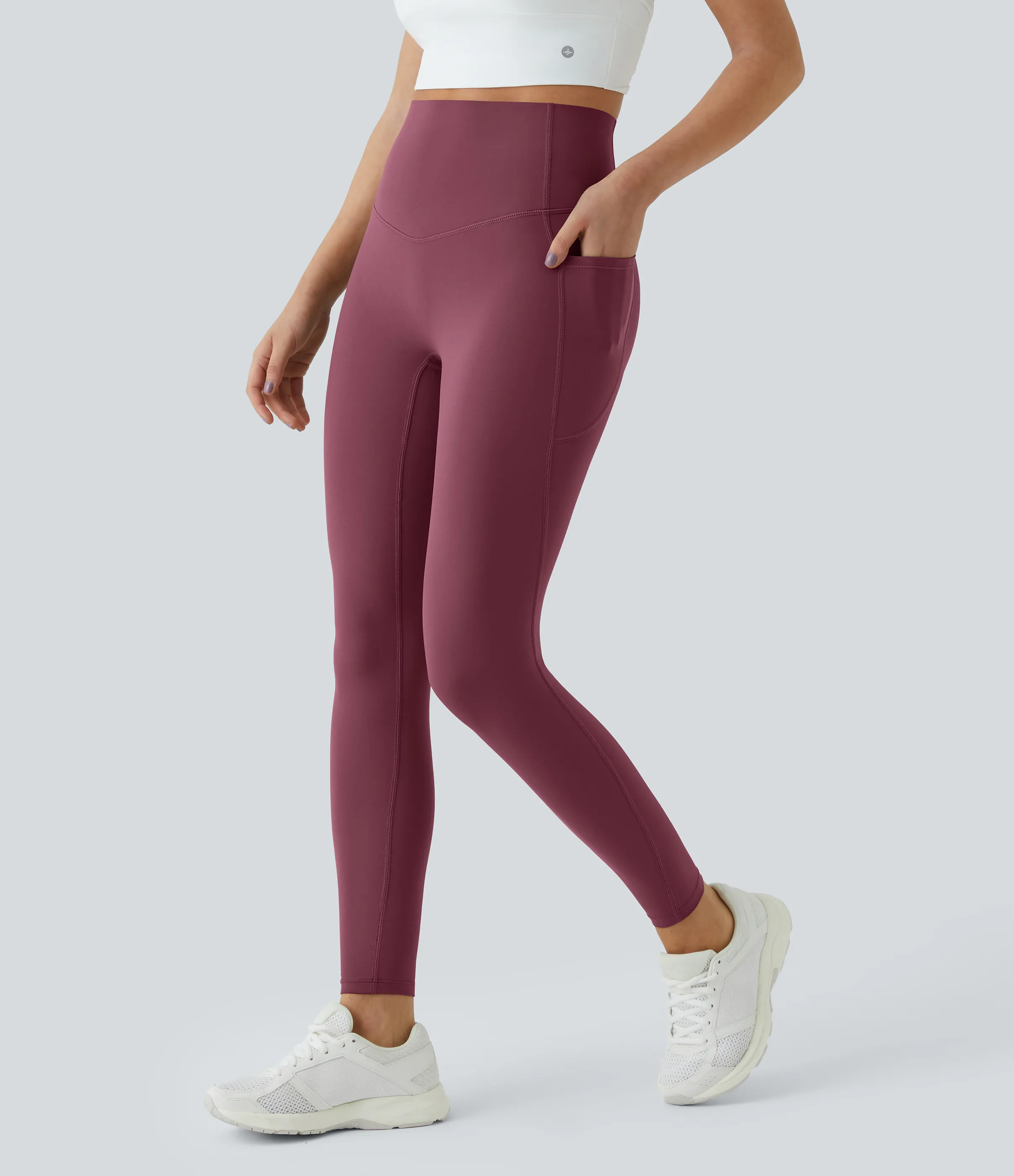 Halara Leggings SoCinched UltraSculpt entrenamiento control abdomen bolsillo lateral tiro alto - Evening Red - XL(7/8) sold by Halara product image thumbnail 5
