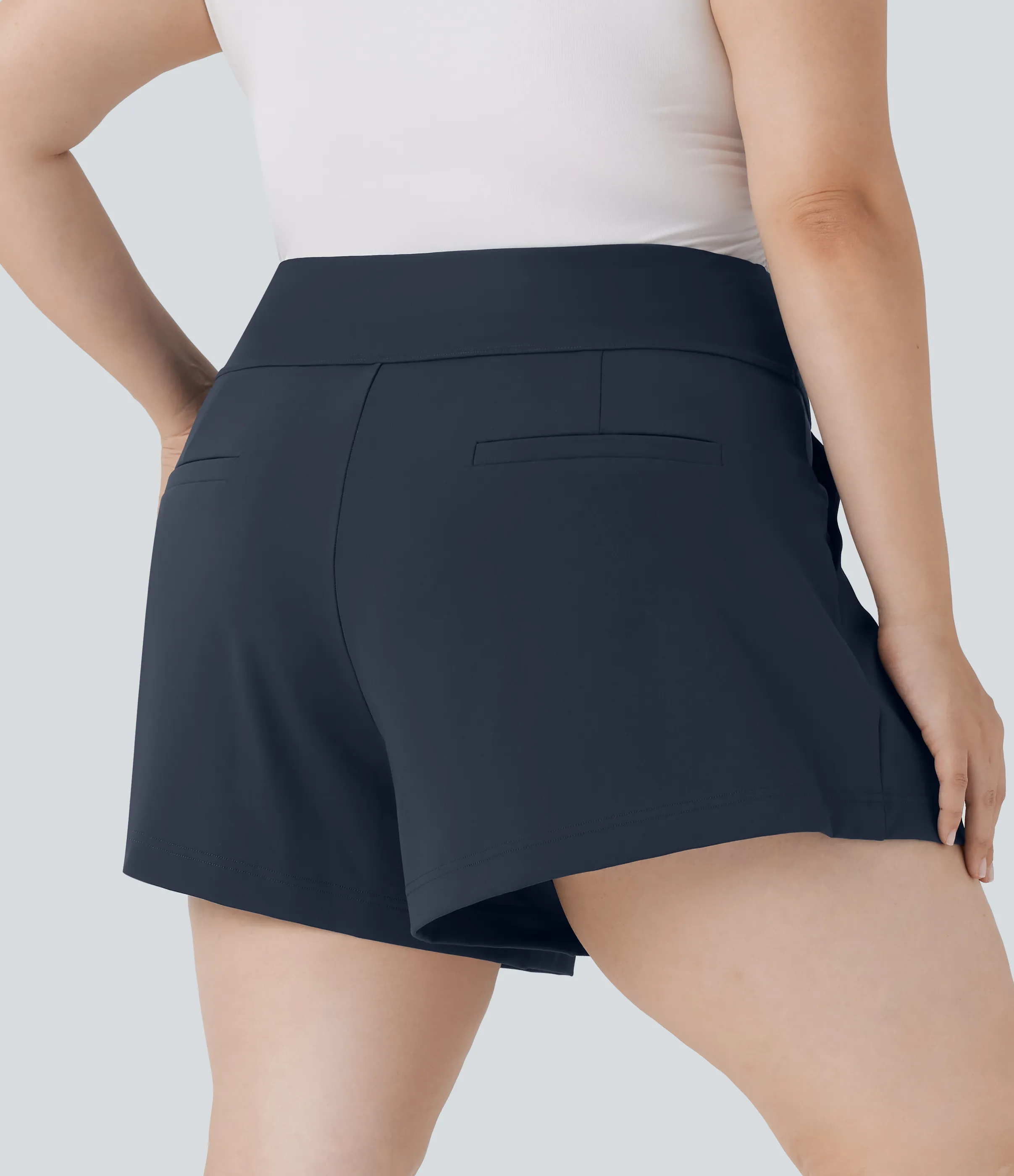 Halara Pantalón corto oficina tiro alto talla grande bolsillo lateral - Midnight Blue - 2X sold by Halara product image thumbnail 5