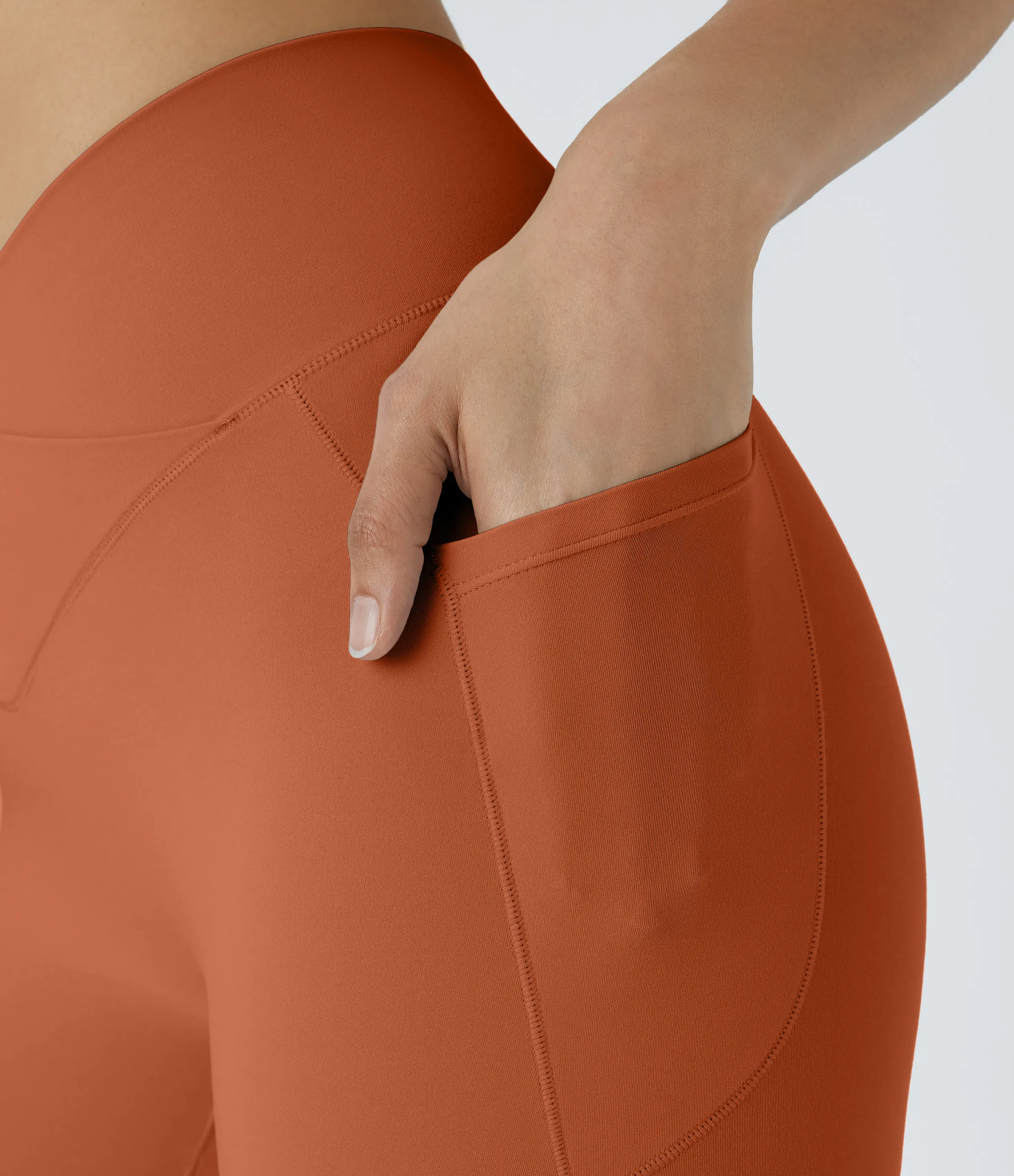 Halara Pantalón corto Softlyzero™ ciclista yoga bolsillo lateral cruzado tiro alto 17.5cm - Spice Route - XL sold by Halara product image thumbnail 5