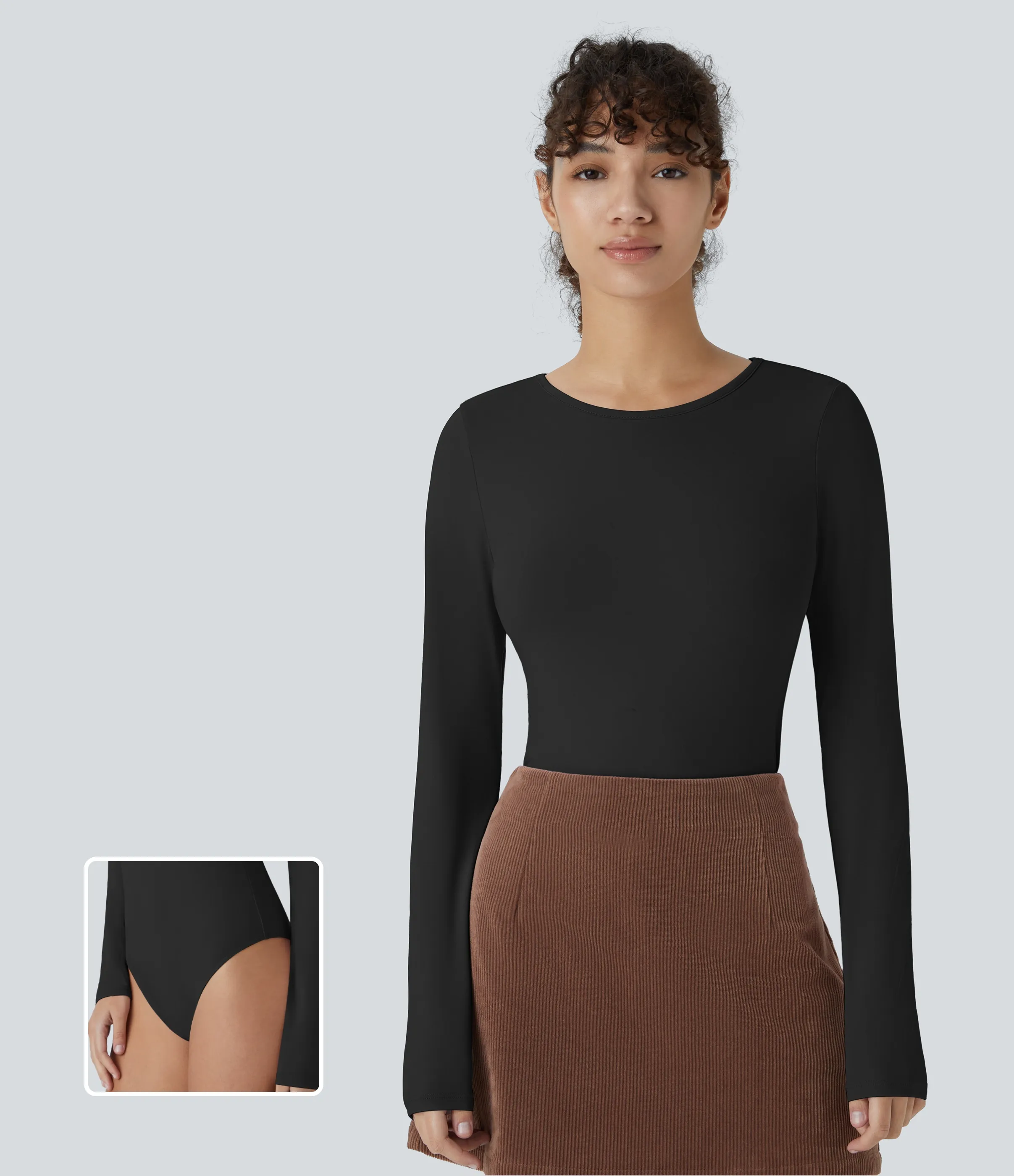 Halara Body botón manga larga cuello redondo - Black - XS sold by Halara product image thumbnail 2