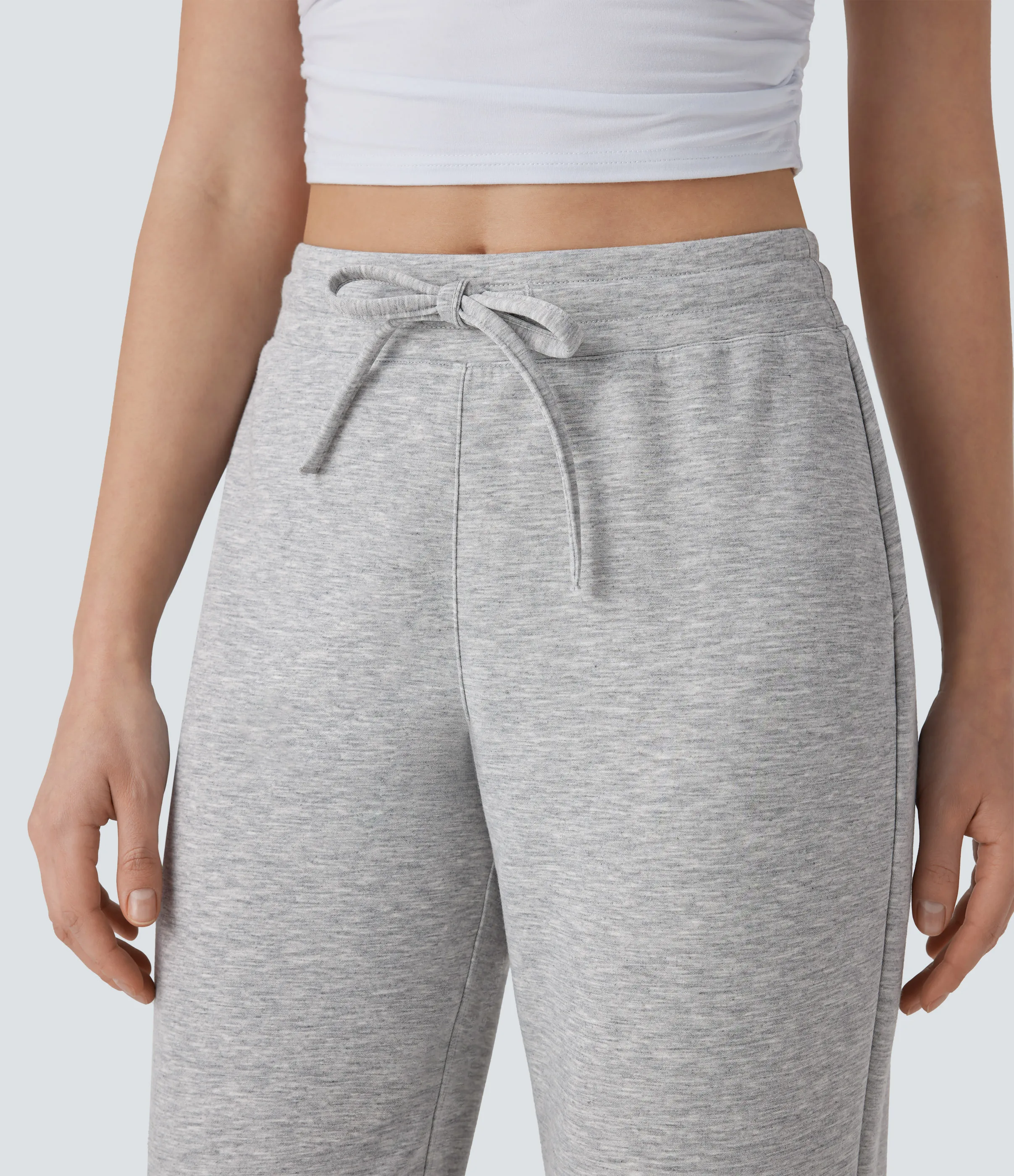 Halara Pantalones deportivos cónicos de tiro medio con cordón - Fog Gray - XS(regular) sold by Halara product image thumbnail 5