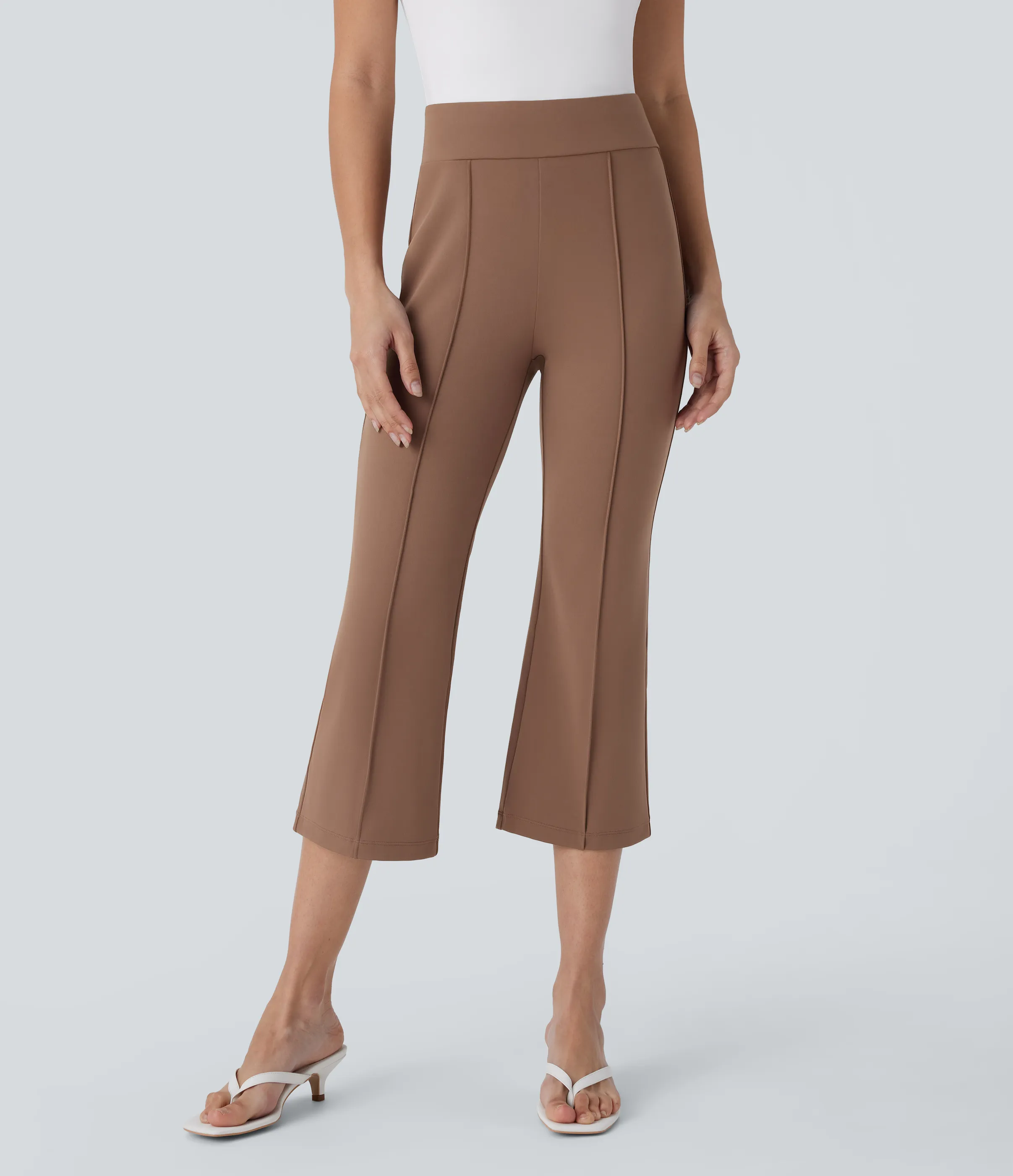 Halara Pantalón capri tiro medio alto corte acampanado - Sepia - L(regular) sold by Halara product image thumbnail 2