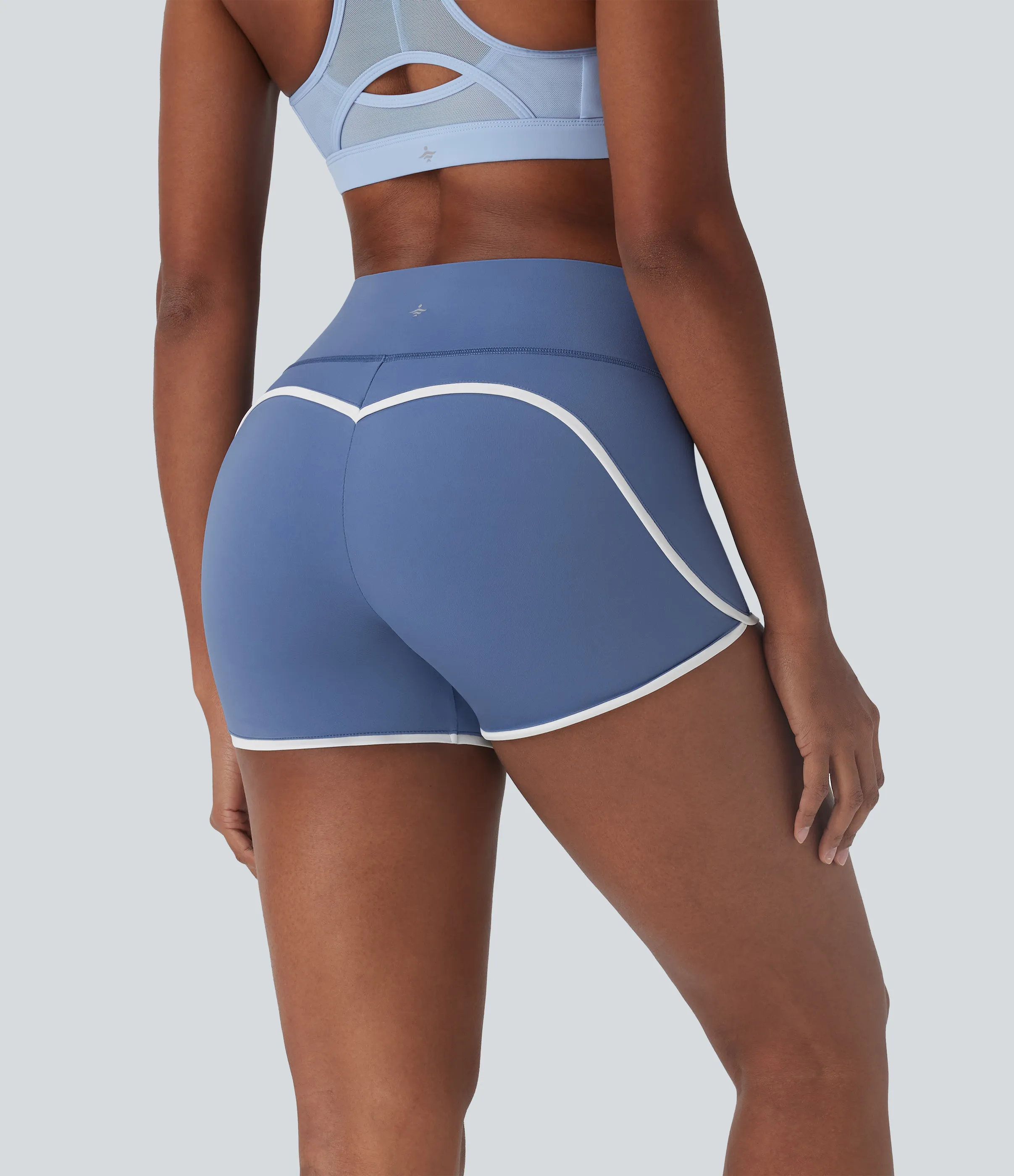 Halara Shorts de yoga moldeadores Softlyzero™ Airy de tiro medio con moldeador de abdomen, bloques de color y tacto frío de 7.5 cm - UPF50+ - Endless Sky - XL sold by Halara product image thumbnail 3