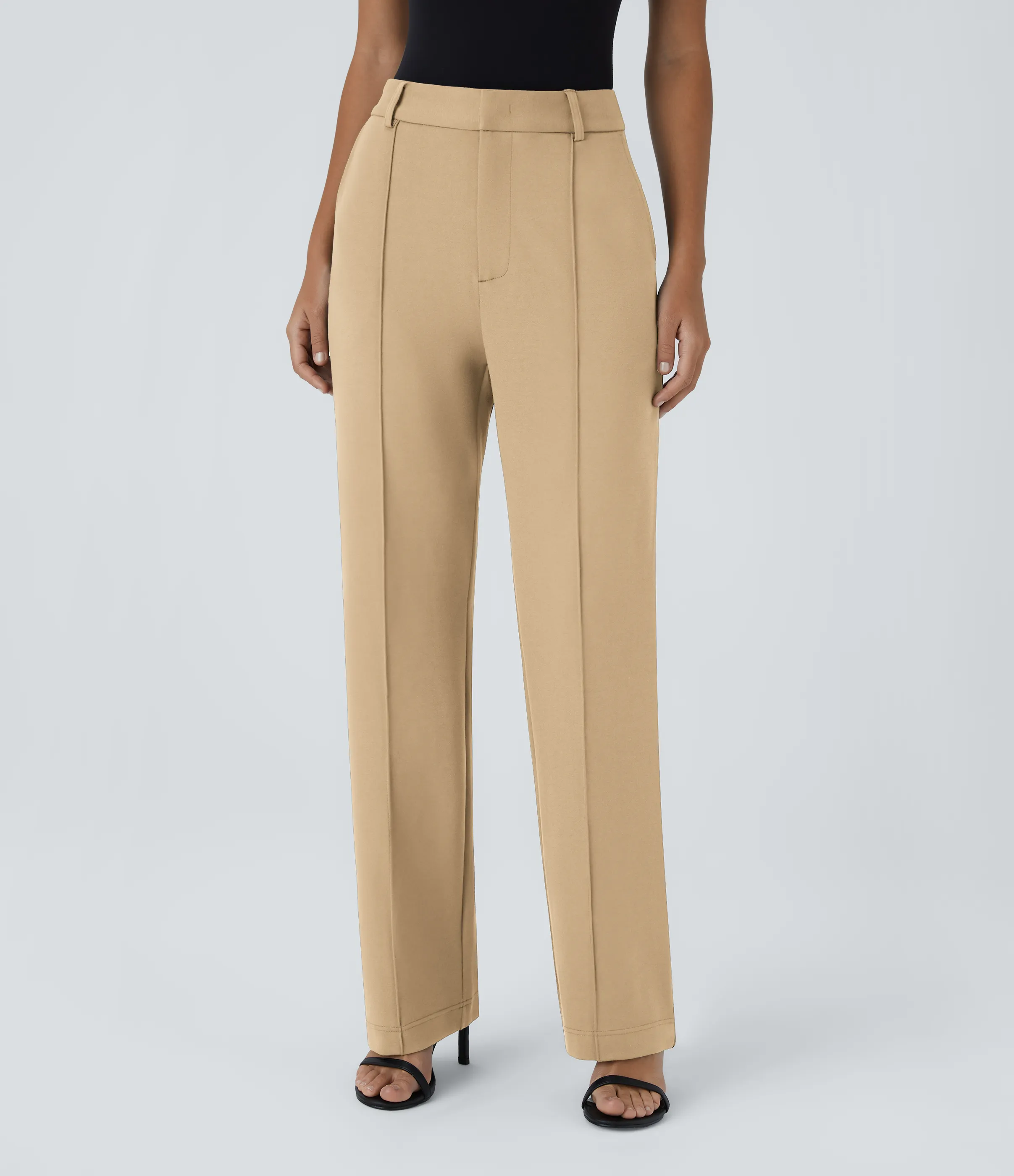 Halara Pantalón Halara Flex™ traje oficina pierna recta bolsillo lateral tiro alto - Taos Taupe - L(regular) sold by Halara product image thumbnail 2
