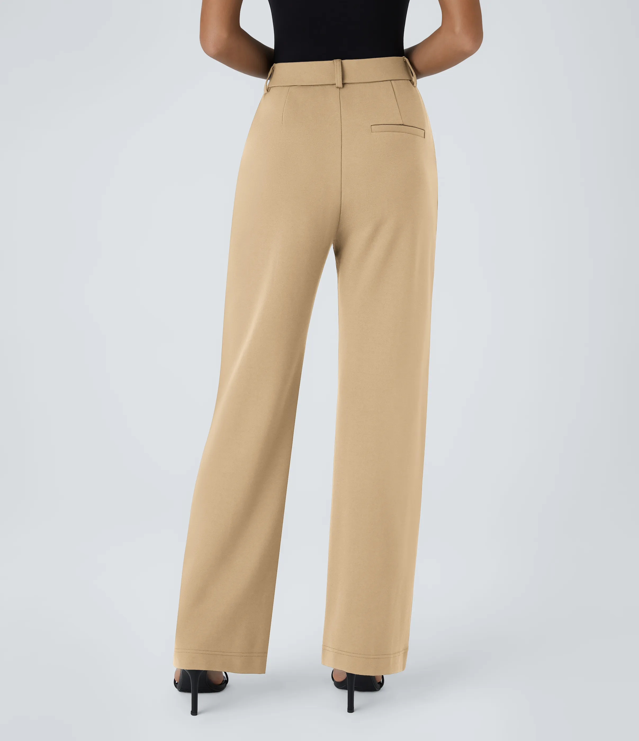Halara Pantalón Halara Flex™ traje oficina pierna recta bolsillo lateral tiro alto - Taos Taupe - L(regular) sold by Halara product image thumbnail 3