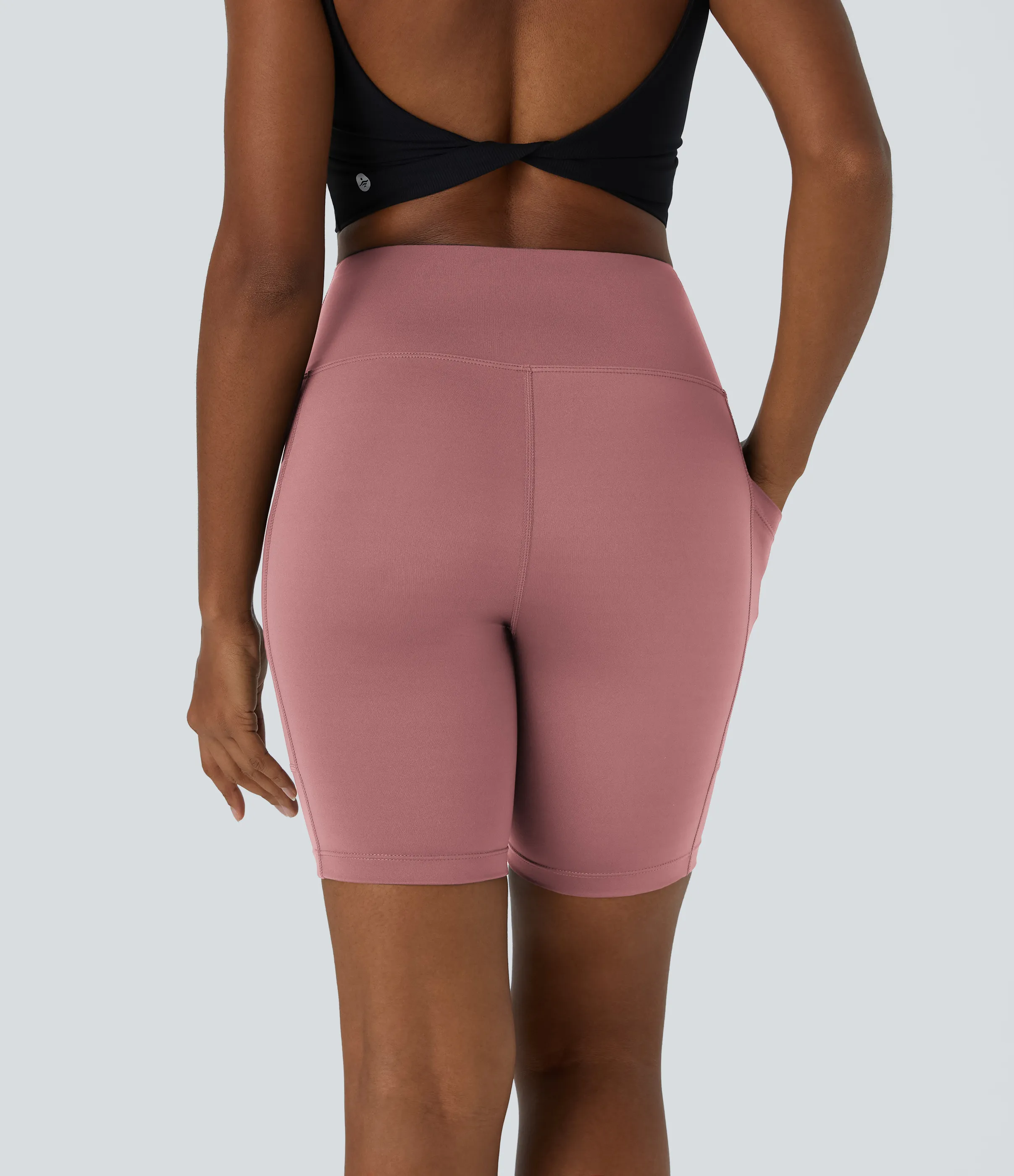 Halara Pantalón corto ciclista bolsillo lateral tiro alto 17.5cm - Carmine Red - XS sold by Halara product image thumbnail 3