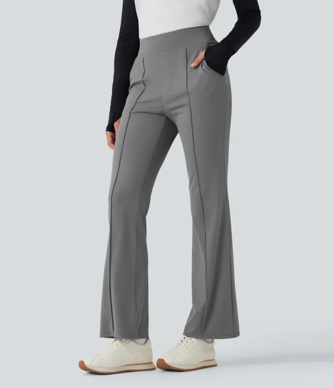 Halara Pantalones de golf acampanados de secado rápido con bolsillo, tiro alto y bolsillo para tee de golf - UPF 40+ - Steel Gray - XS(regular) sold by Halara