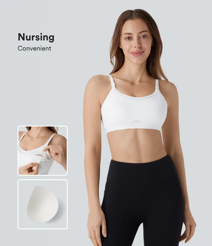 Halara Brasier deportivo SpeedWave™ para lactancia de secado rápido y sujeción media con gancho ajustable en copas A-C - White - S sold by Halara