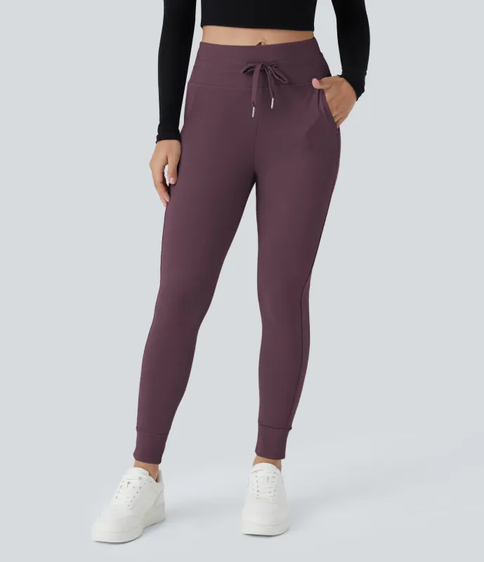 Halara Joggers Softlyzero™ Plush liso largo completo bolsillo lateral cordón tiro alto - Dusky Evening purple - XS(regular) sold by Halara
