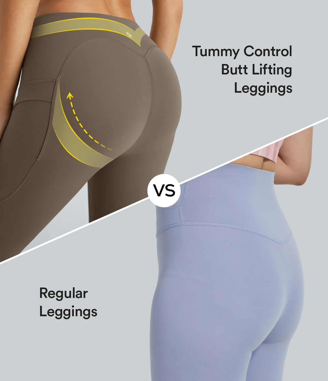 Halara Leggings yoga SoCinched UltraSculpt tiro alto realce glúteo control abdomen bolsillo lateral - Dawn Brown - XS(7/8) sold by Halara product image thumbnail 3