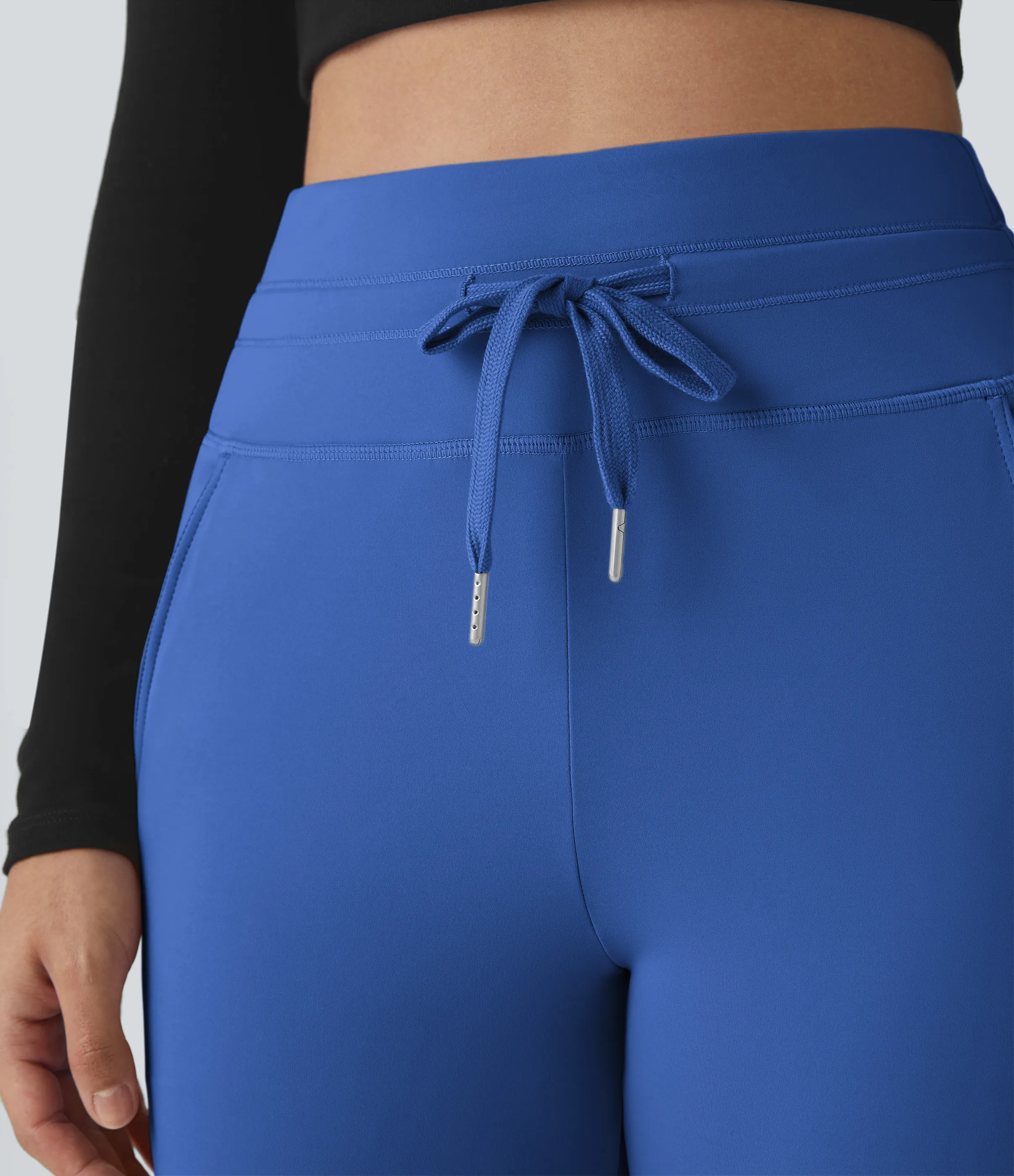 Halara Joggers Softlyzero™ Plush liso largo completo bolsillo lateral cordón tiro alto - Beaucoup Blue - S(petite) sold by Halara product image thumbnail 5
