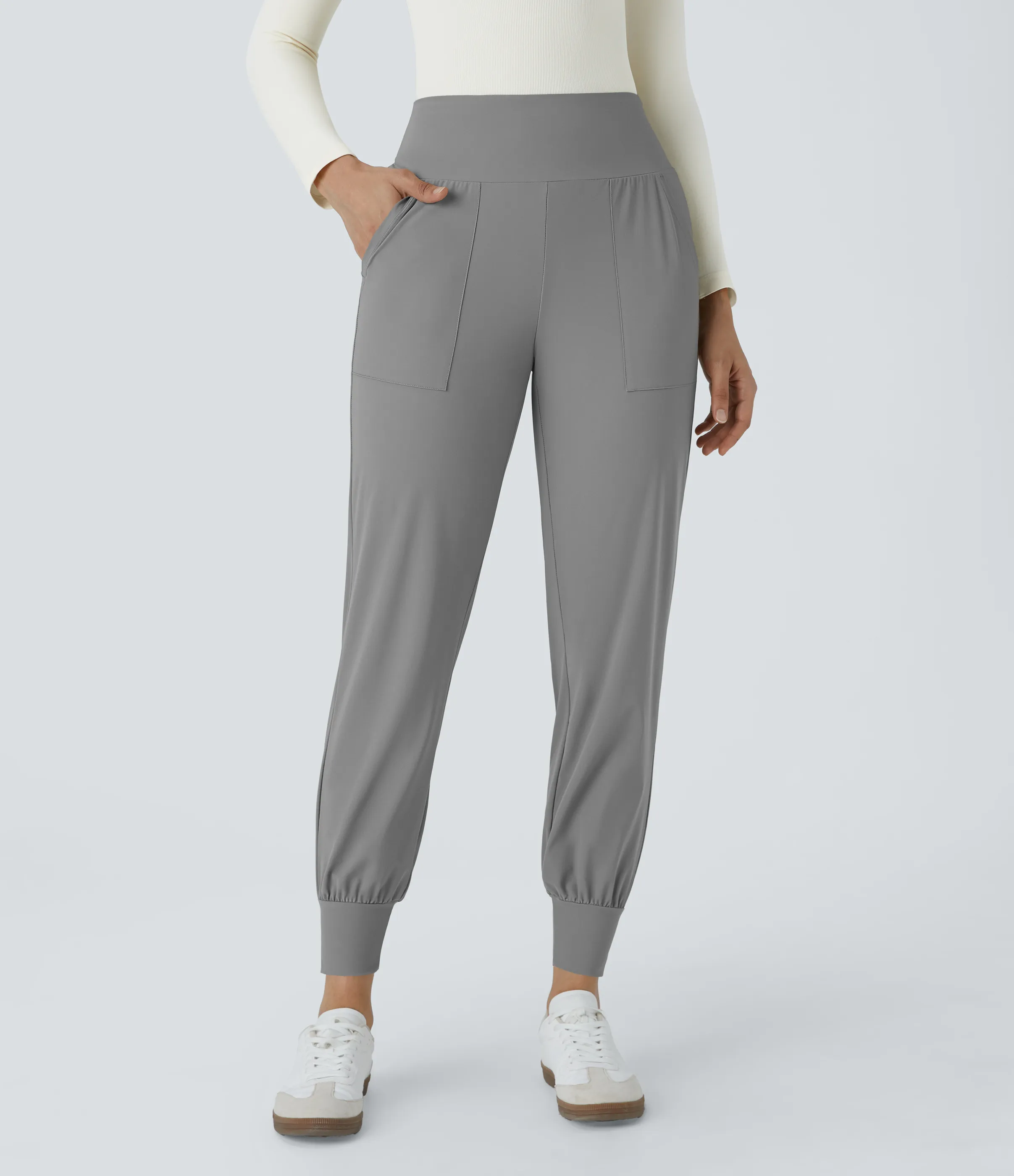 Halara Joggers bolsillo lateral liso tiro alto - Gray Flannel - M(regular) sold by Halara product image thumbnail 4