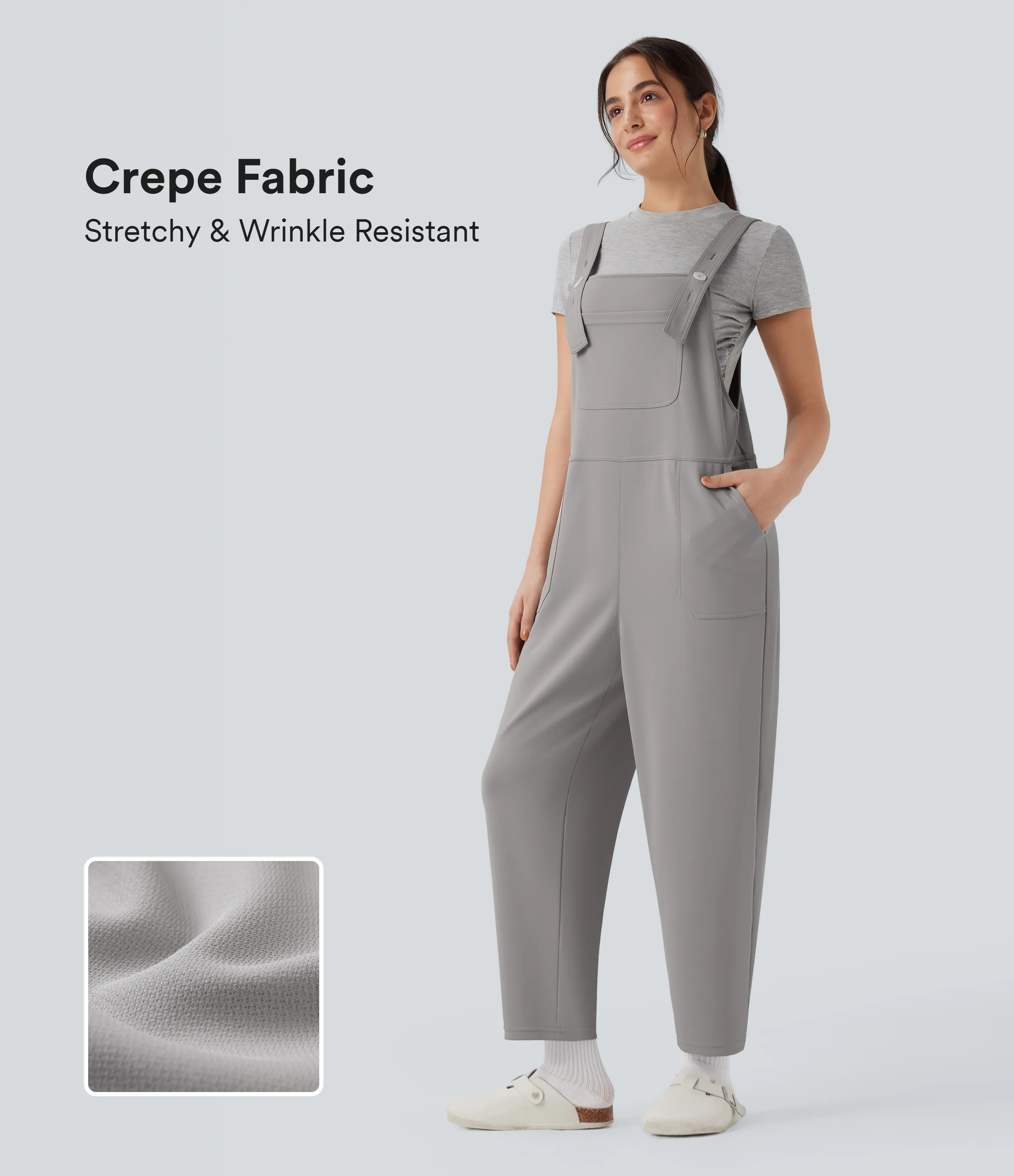 Halara Jumpsuit casual Halara Flex™ tipo haren crepé con bolsillos - Paloma - XL(regular) sold by Halara product image thumbnail 2