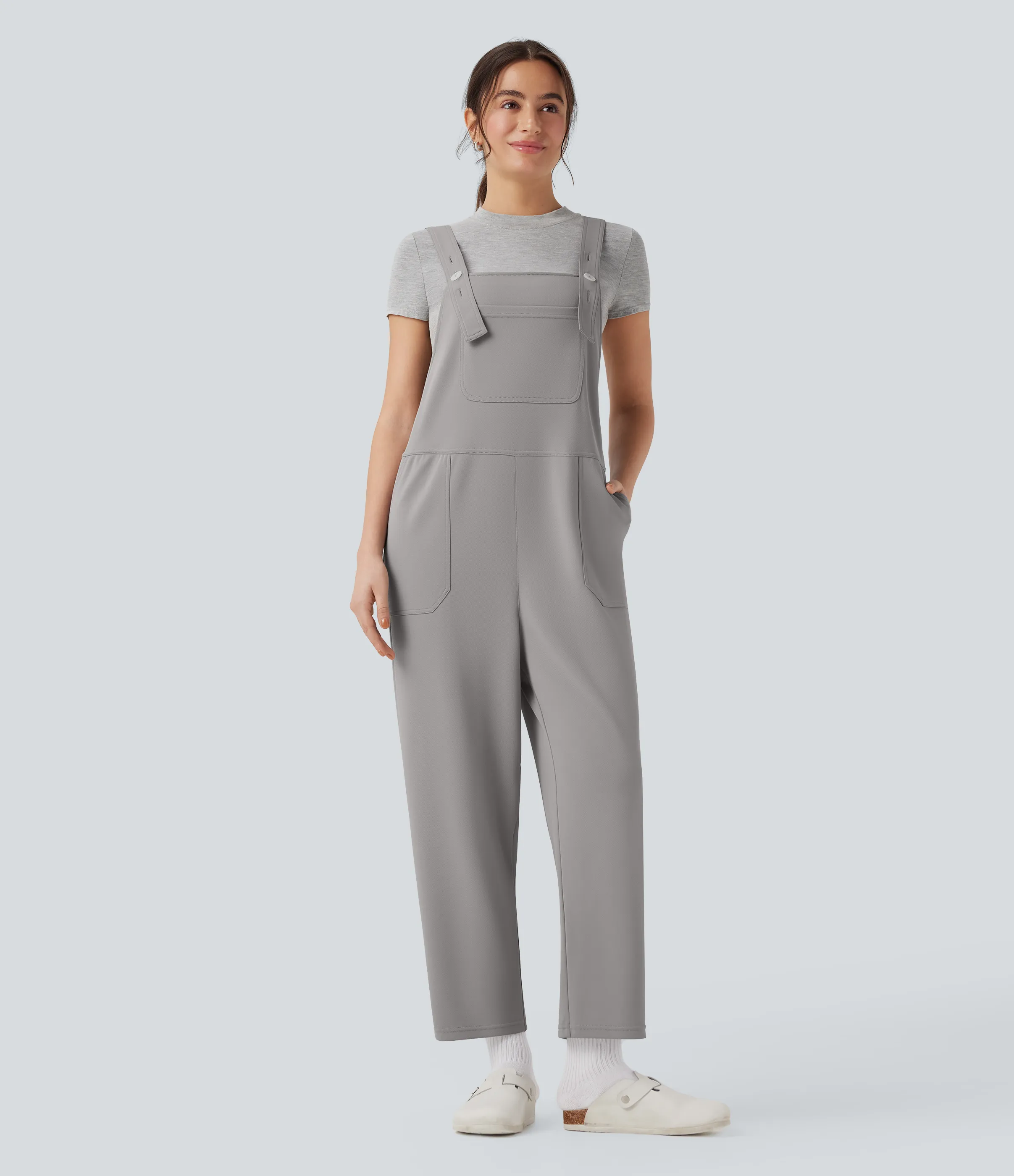 Halara Jumpsuit casual Halara Flex™ tipo haren crepé con bolsillos - Paloma - XL(regular) sold by Halara product image thumbnail 4