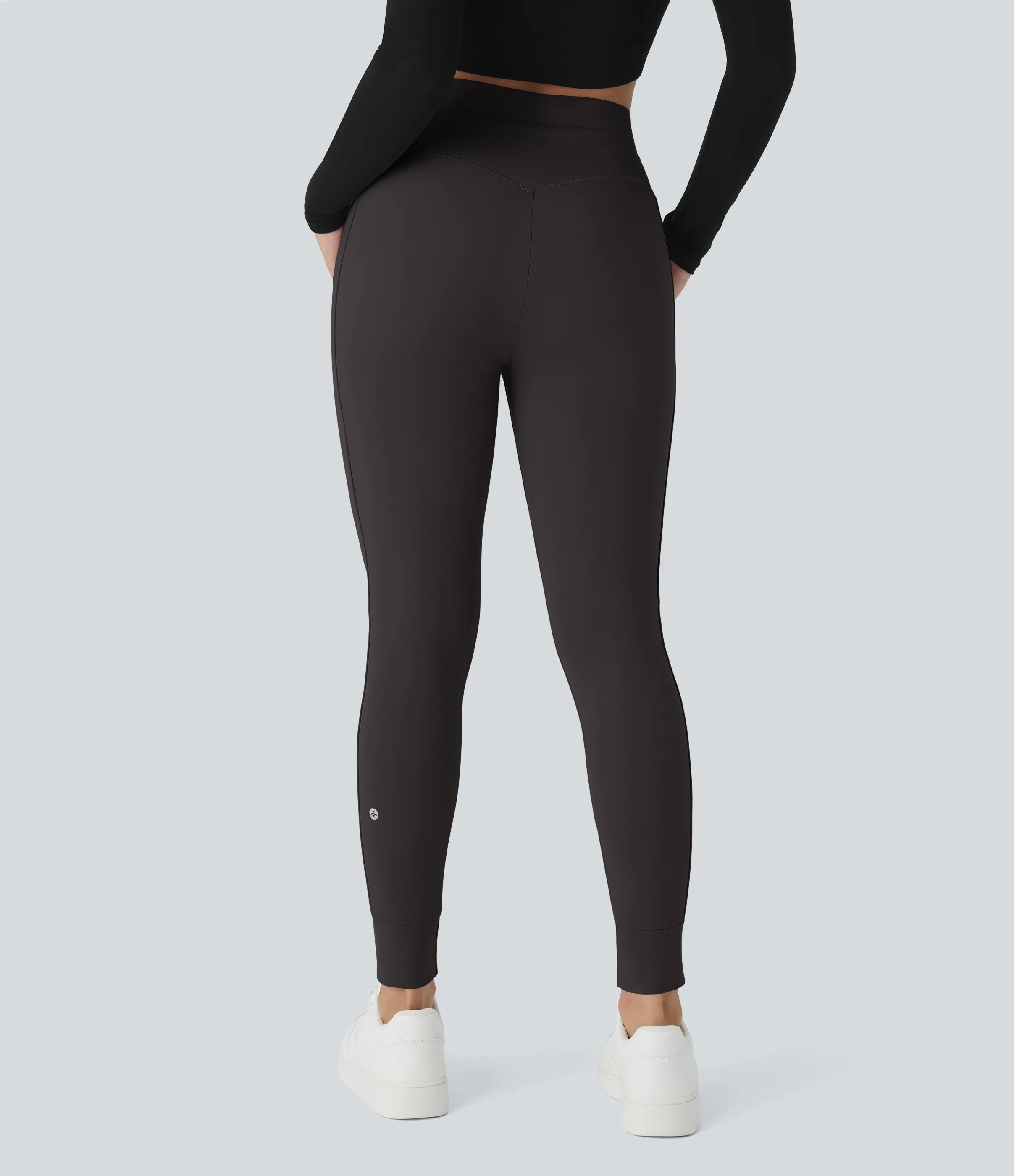Halara Joggers Softlyzero™ Plush liso largo completo bolsillo lateral cordón tiro alto - Chocolate Torte - XS(petite) sold by Halara product image thumbnail 3