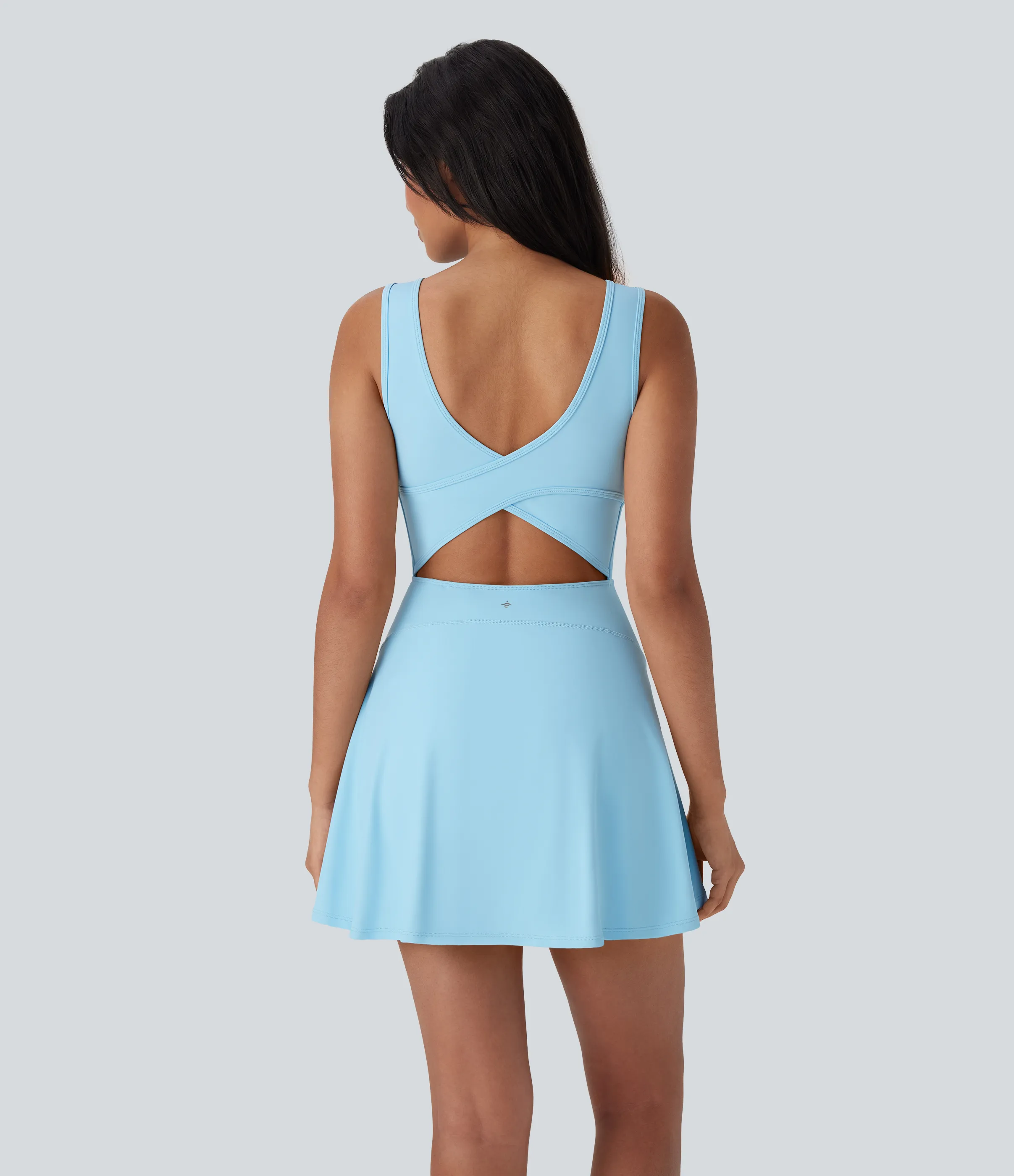 Halara Vestido mini de baile Softlyzero™ Airy 2 en 1 con espalda abierta cruzada y escote en U con bolsillos laterales y fresco al tacto - Easy Peezy - Spun Sugar - XS sold by Halara product image thumbnail 3