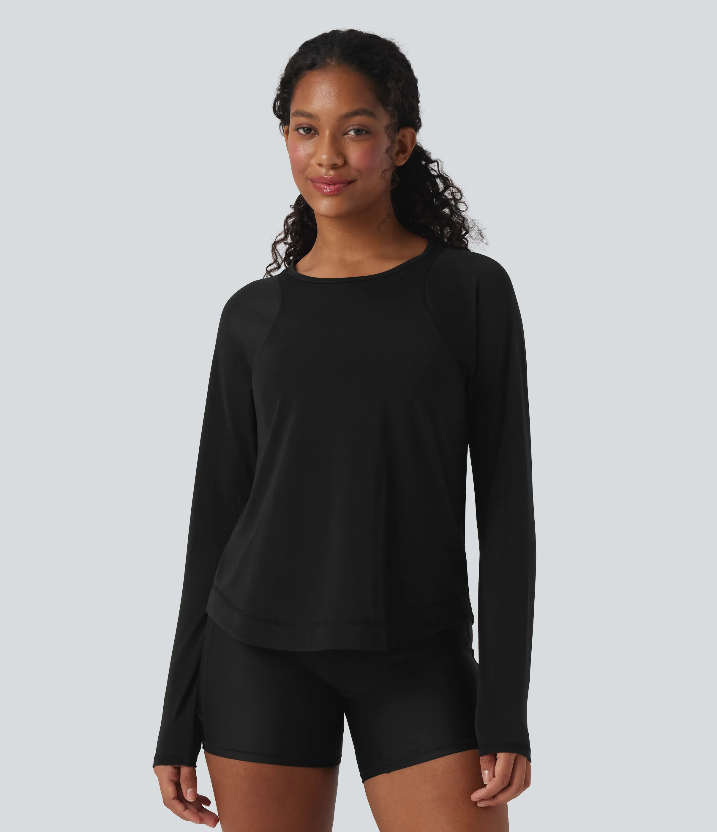 Halara Camiseta deportiva para running de secado rápido y malla transpirable de manga larga con escote redondo - Black - XS sold by Halara product image thumbnail 3