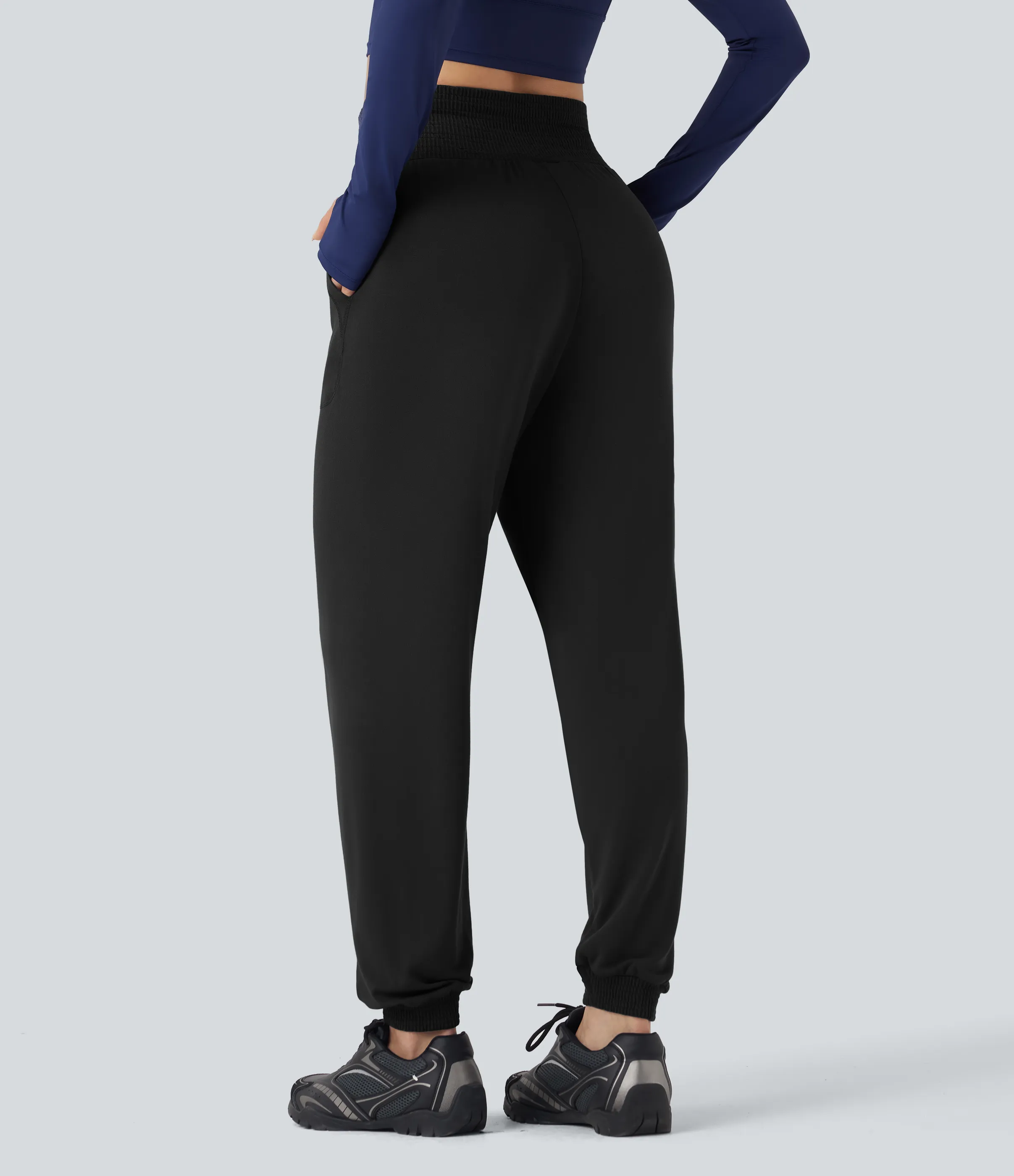 Halara Joggers deportivos de tiro alto sin costurasa con bolsillos - Black - XL(regular) sold by Halara product image thumbnail 3