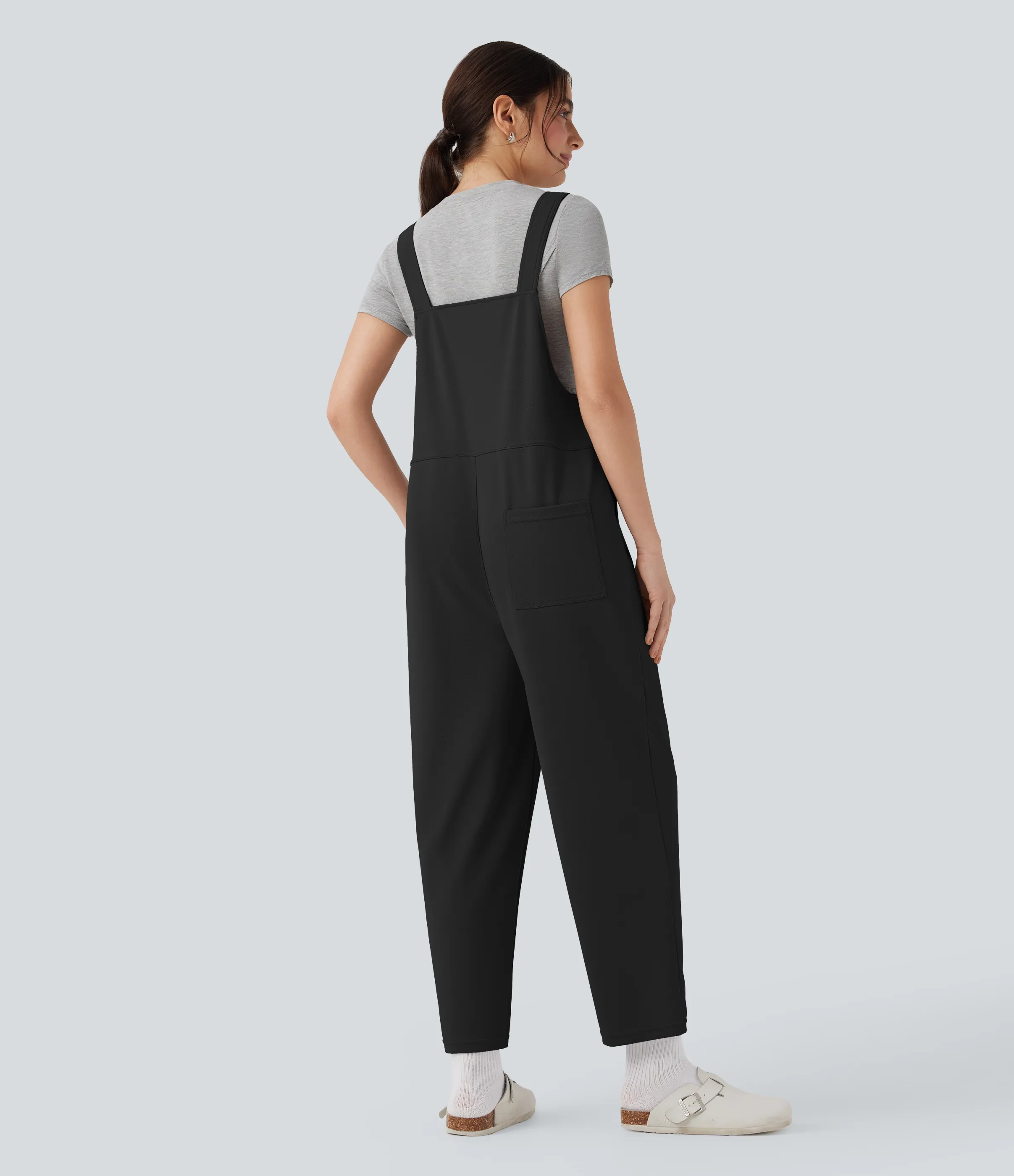 Halara Jumpsuit casual Halara Flex™ tipo haren crepé con bolsillos - Black - L(regular) sold by Halara product image thumbnail 3
