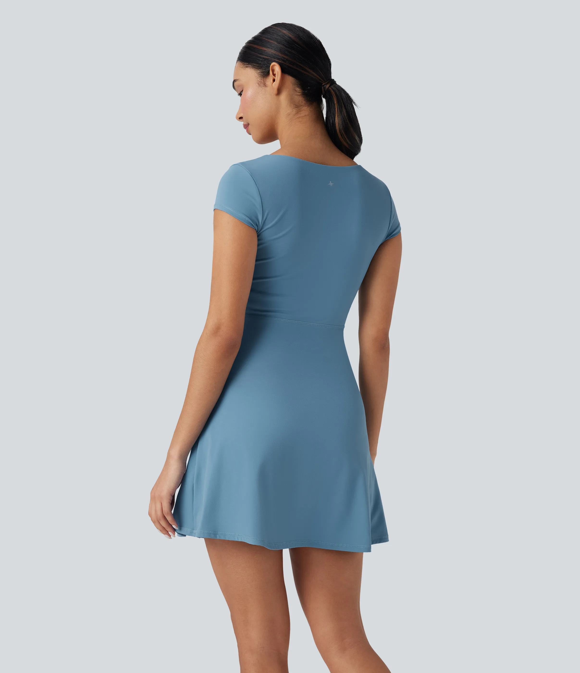 Halara Minivestido casual Softlyzero™ 2 en 1 con escote cuadrado y bolsillo - Warm Mid Blue - M sold by Halara product image thumbnail 3