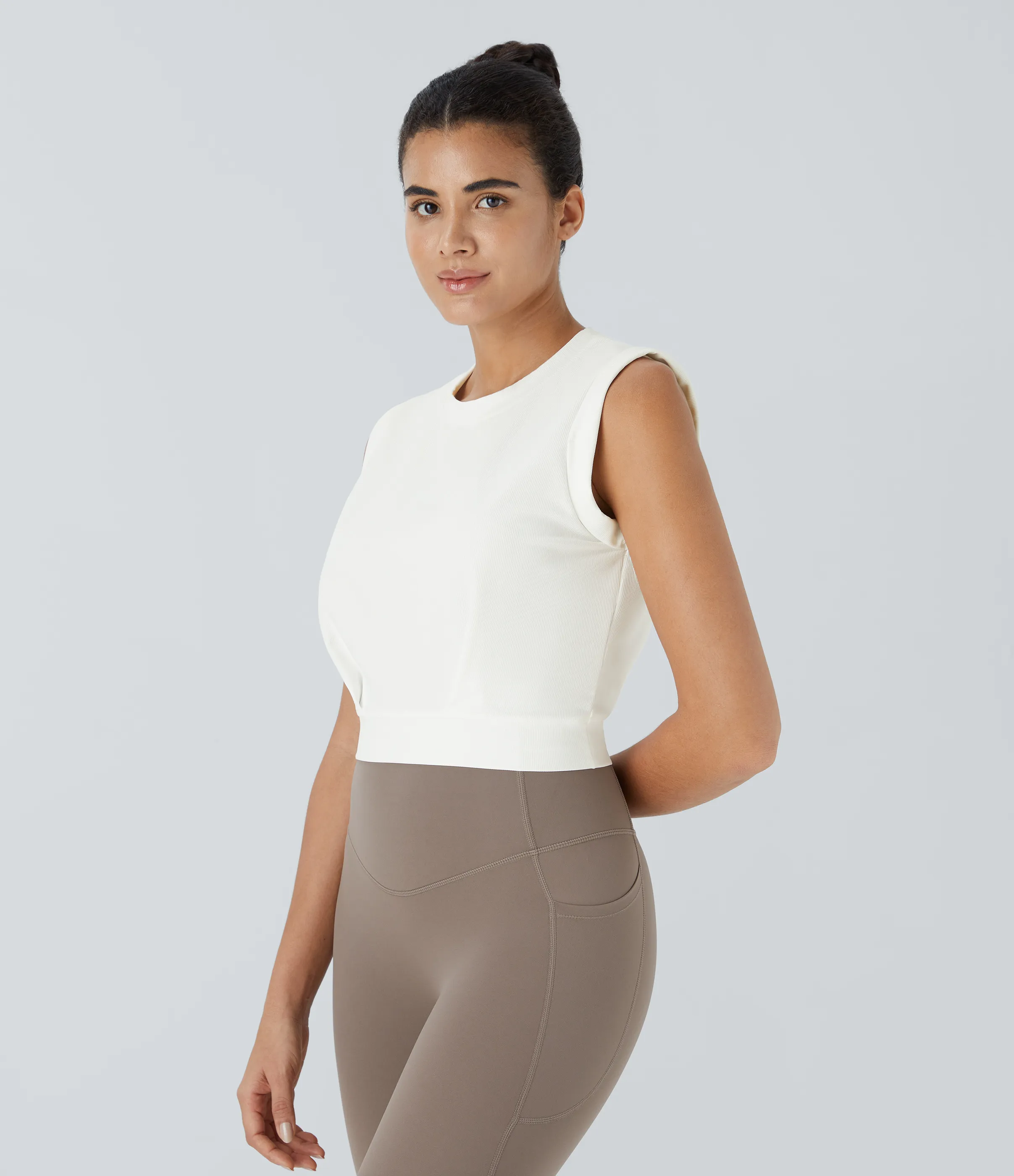 Halara Camiseta Patitoff™ Flow sin mangas yoga cuello redondo resistente pelo mascota sin mangas - White - L sold by Halara product image thumbnail 4