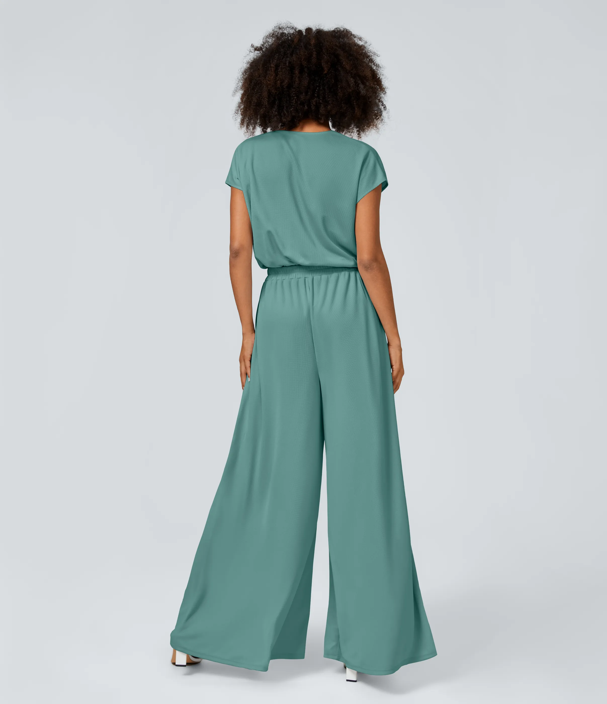 Halara Mono cuello V manga corta bolsillo lateral plisado pierna ancha - Canton - M(regular) sold by Halara product image thumbnail 3