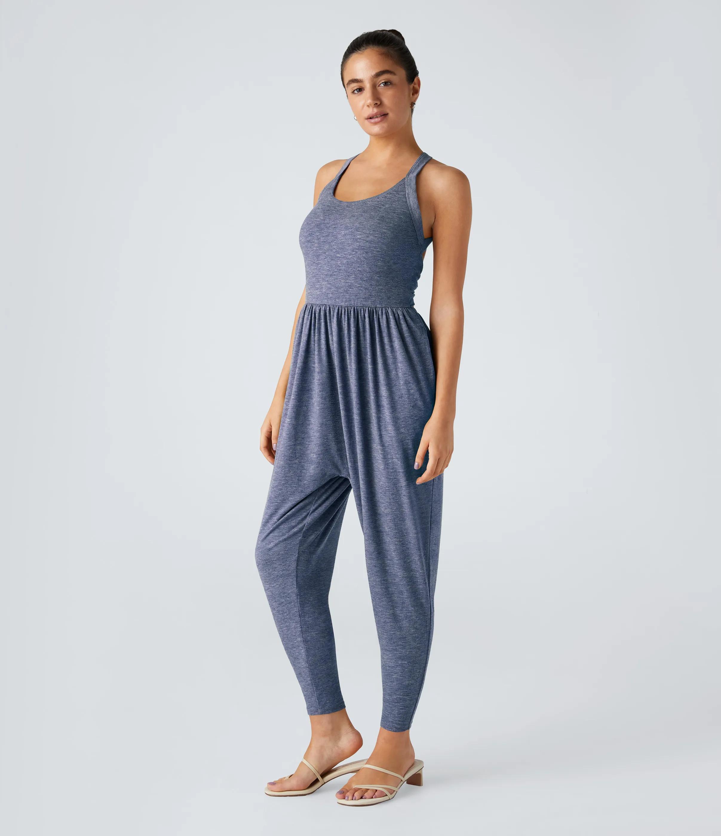 Halara Mono harén bolsillo lateral cuello U torcido sin espalda - Mottled Indigo - XL(regular) sold by Halara product image thumbnail 4