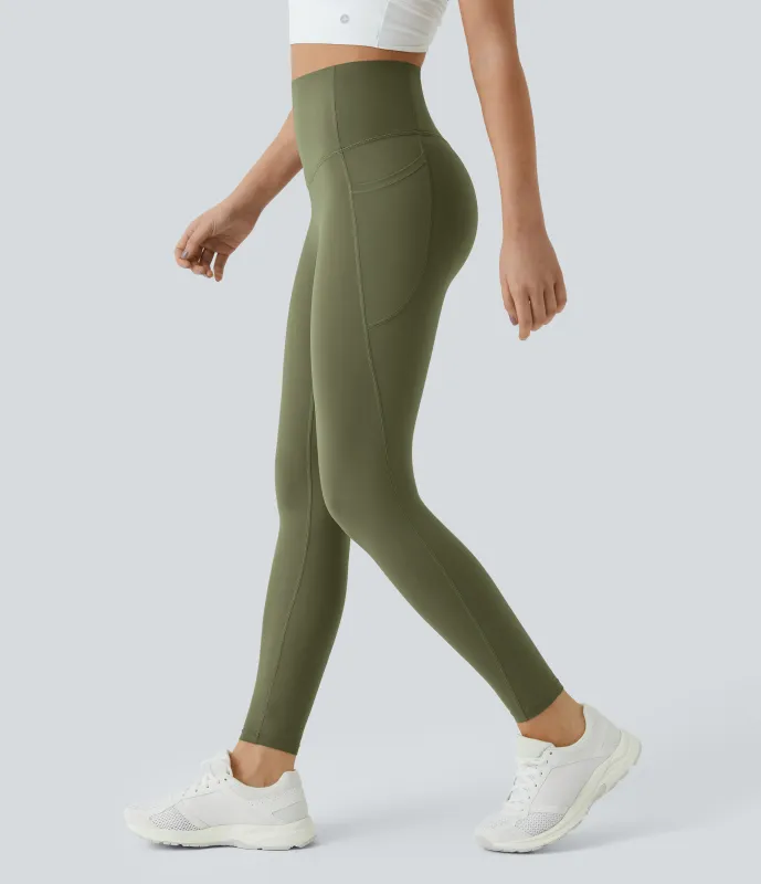 Halara Leggings SoCinched UltraSculpt entrenamiento control abdomen bolsillo lateral tiro alto - Grass Grey Green - XL(7/8) sold by Halara