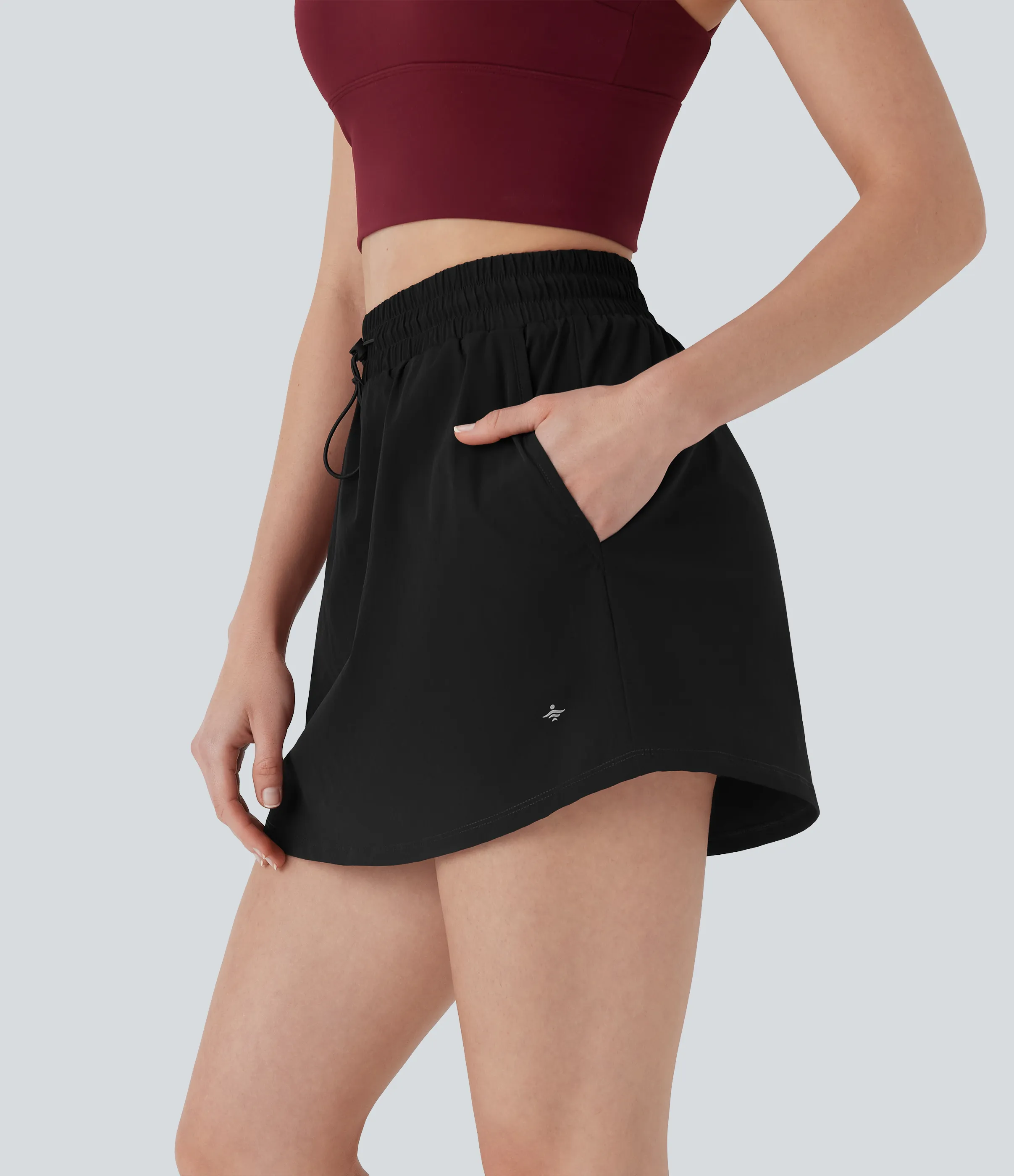 Halara Minifalda de yoga 2 en 1 de tiro alto con cordón y bolsillos - Black - M(regular) sold by Halara product image thumbnail 4