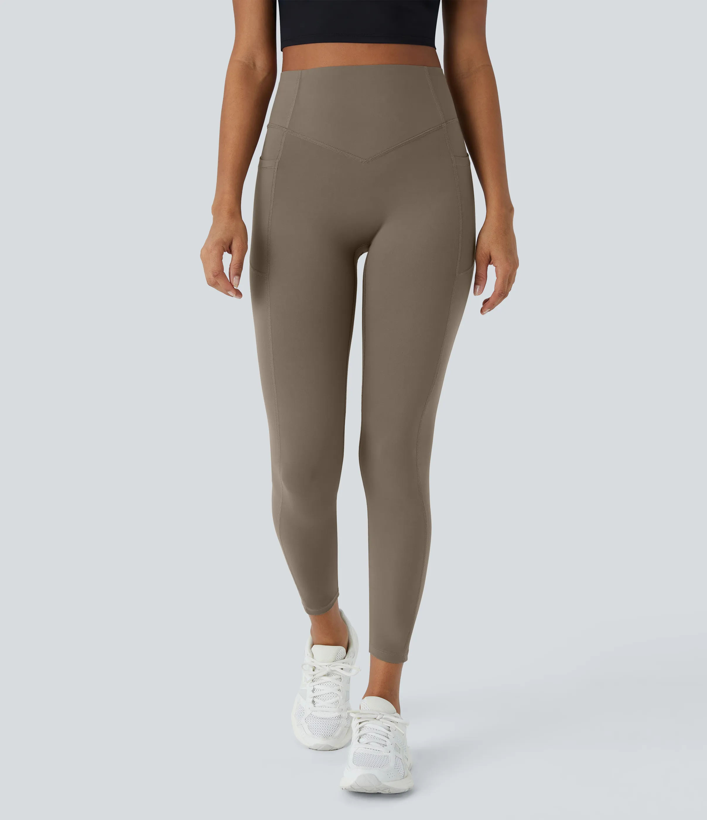 Halara Leggings SoCinched UltraSculpt entrenamiento moldeador bolsillo lateral control abdomen tiro alto - Dawn Brown - XL(7/8) sold by Halara product image thumbnail 3