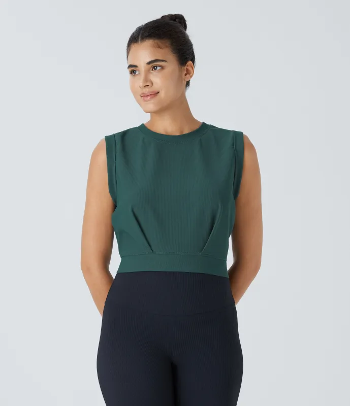 Halara Camiseta Patitoff™ Flow sin mangas yoga cuello redondo resistente pelo mascota sin mangas - Copper Green - S sold by Halara