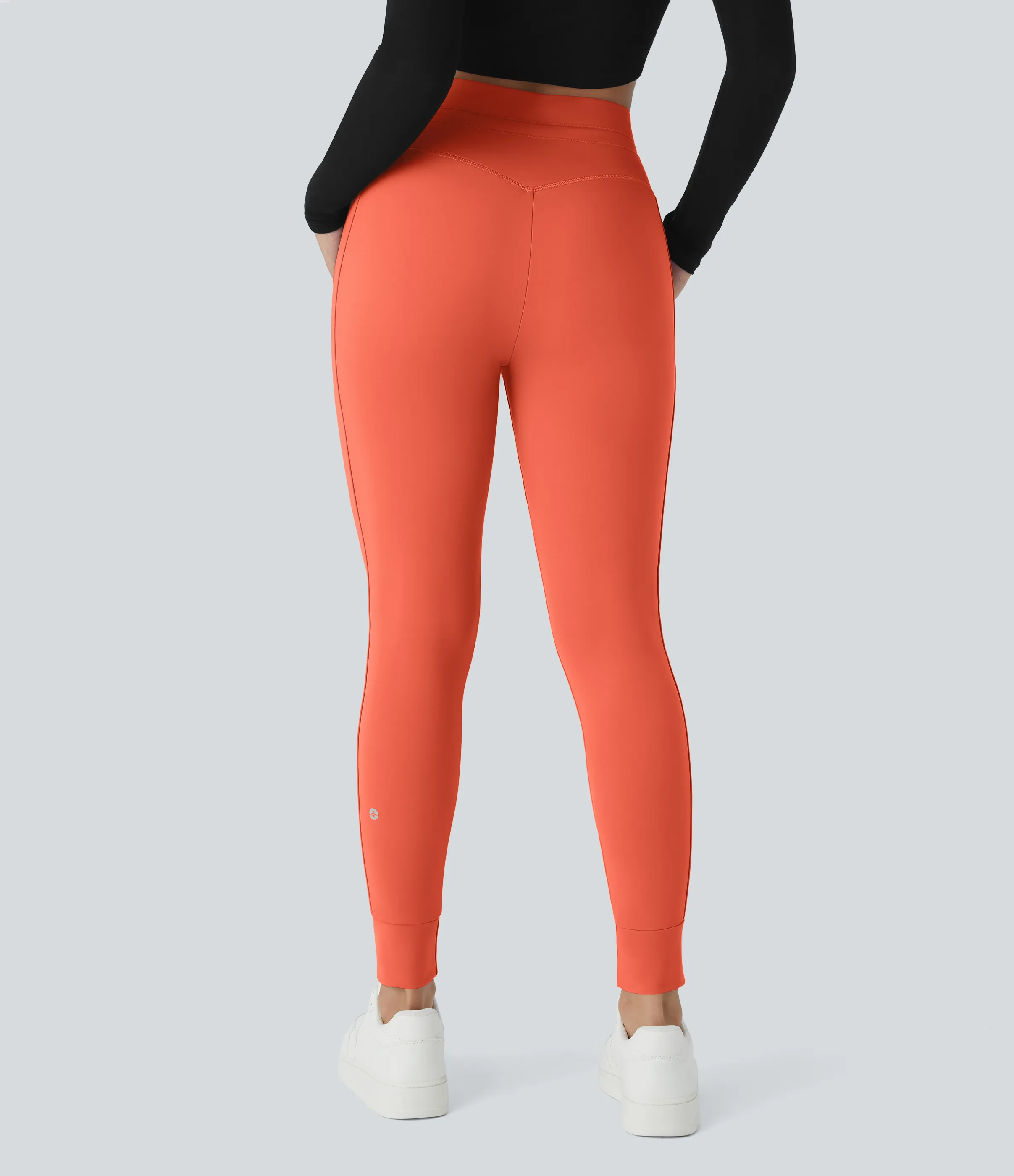 Halara Joggers Softlyzero™ Plush liso largo completo bolsillo lateral cordón tiro alto - Tigerlily - L(petite) sold by Halara product image thumbnail 3