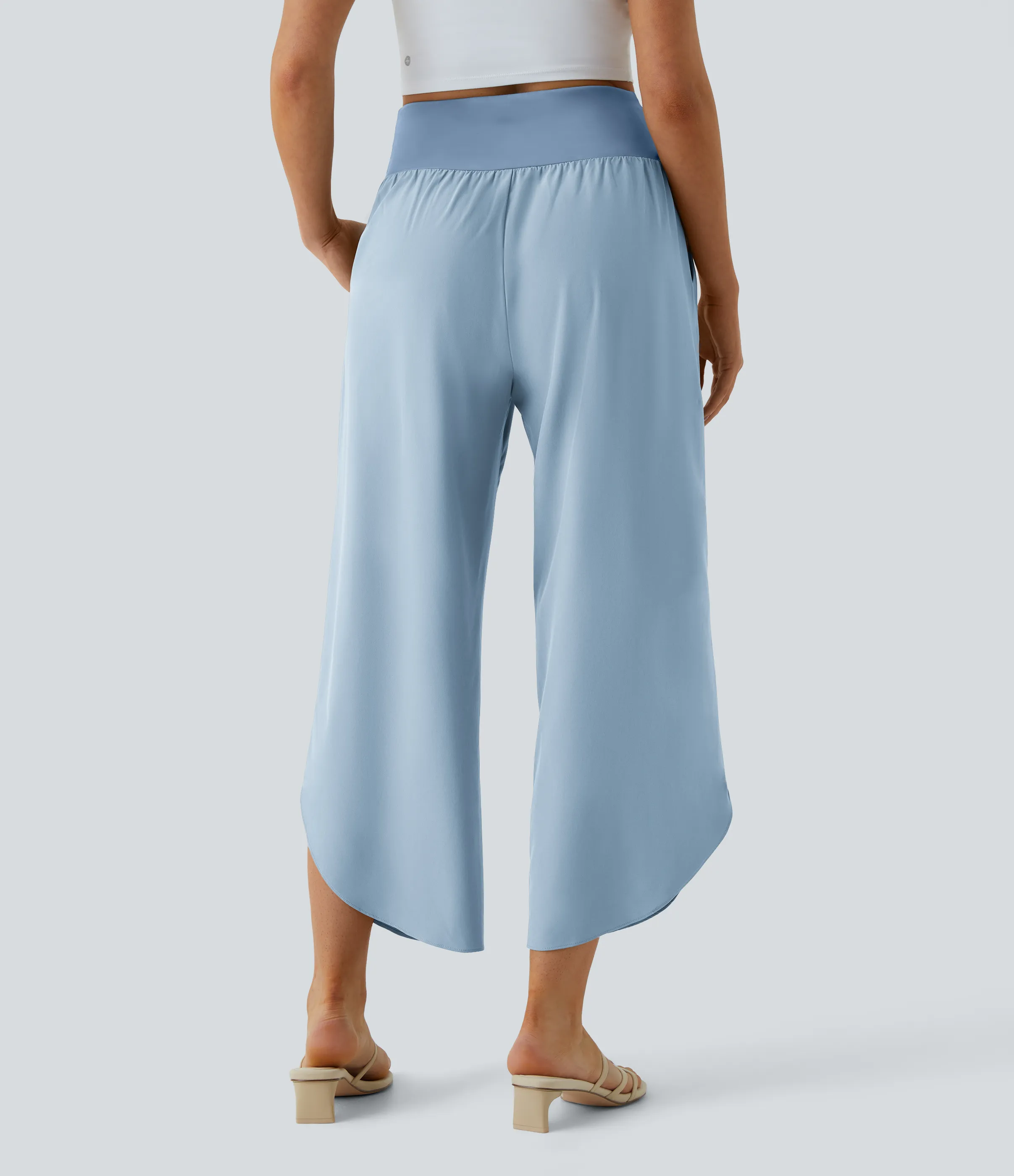 Halara Pantalón Breezeful™ Resort secado rápido abertura bolsillo lateral plisado cruzado tiro alto - Ballad Blue - XL(regular) sold by Halara product image thumbnail 3