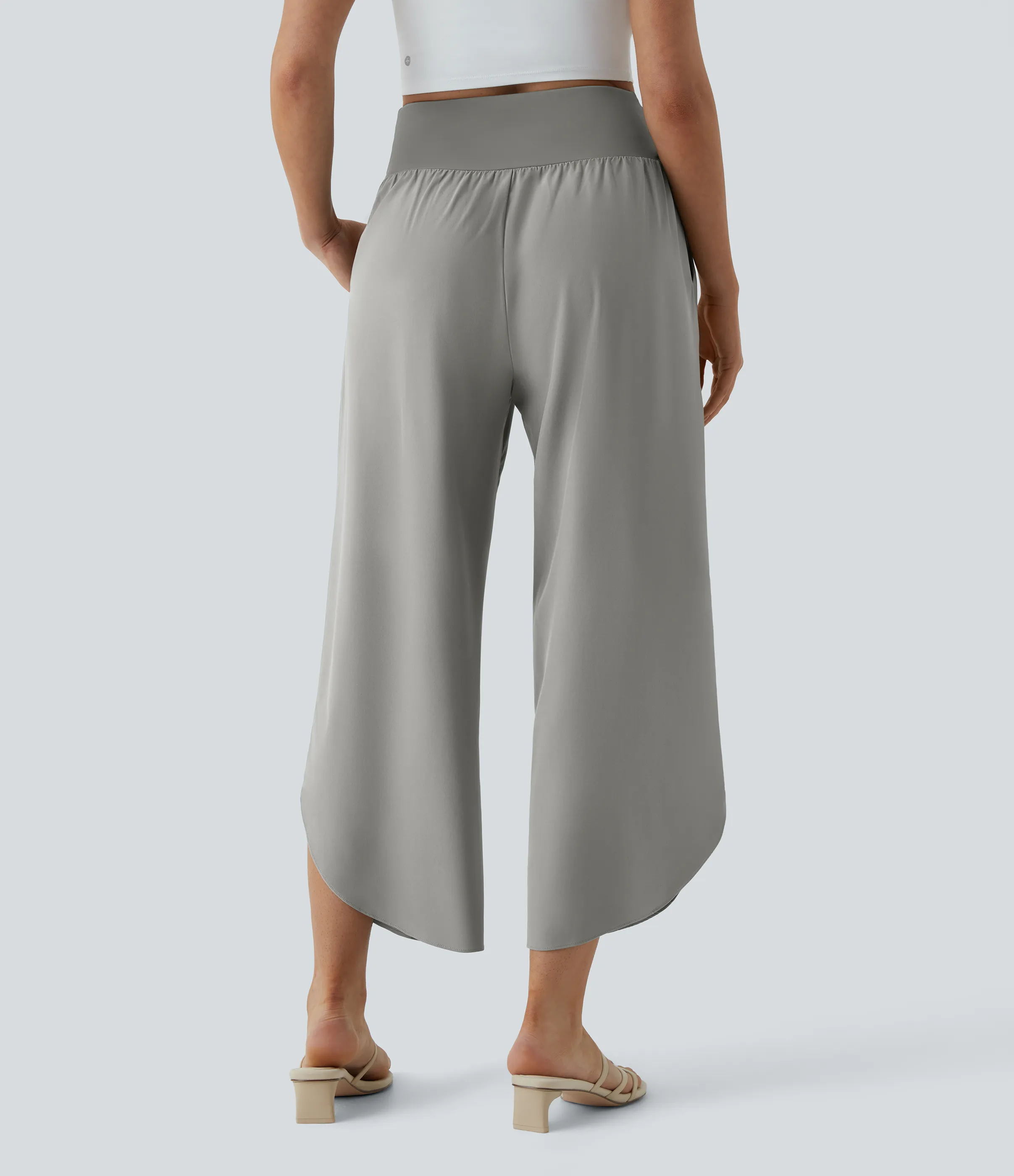 Halara Pantalón Breezeful™ Resort secado rápido abertura bolsillo lateral plisado cruzado tiro alto - Dust Gray - XS(regular) sold by Halara product image thumbnail 3