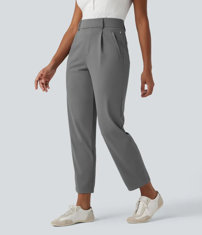 Halara Pantalones de golf de tiro alto con secado rápido y bolsillos  - UPF 40+ - Steel Gray - L(regular) sold by Halara